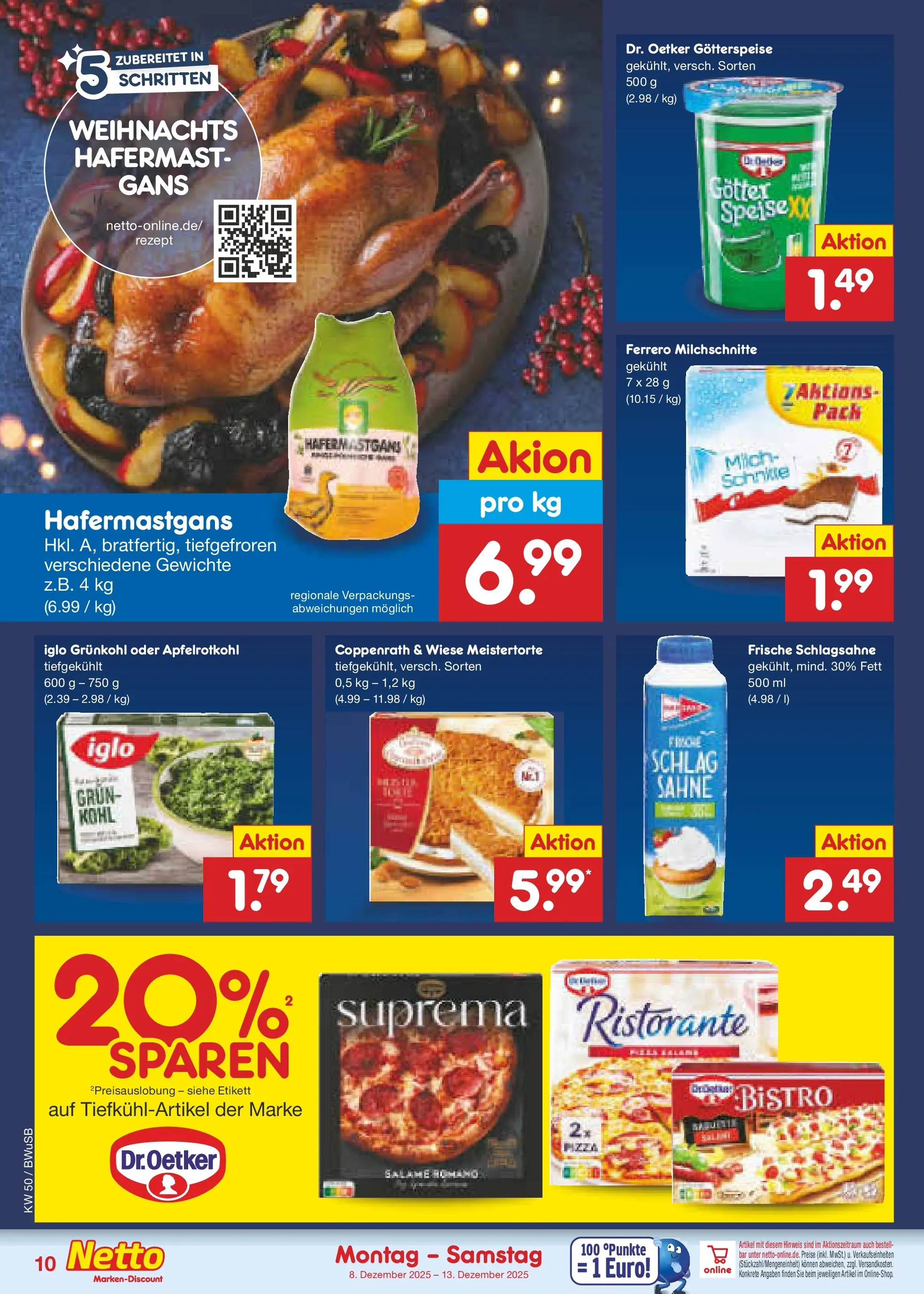 Netto Marken-Discount prospekt Stemwede-Dielingen	 (ab 07.12.2025) » Angebote | Seite: 10 | Produkte: Ristorante, Schlagsahne, Milch, Sahne