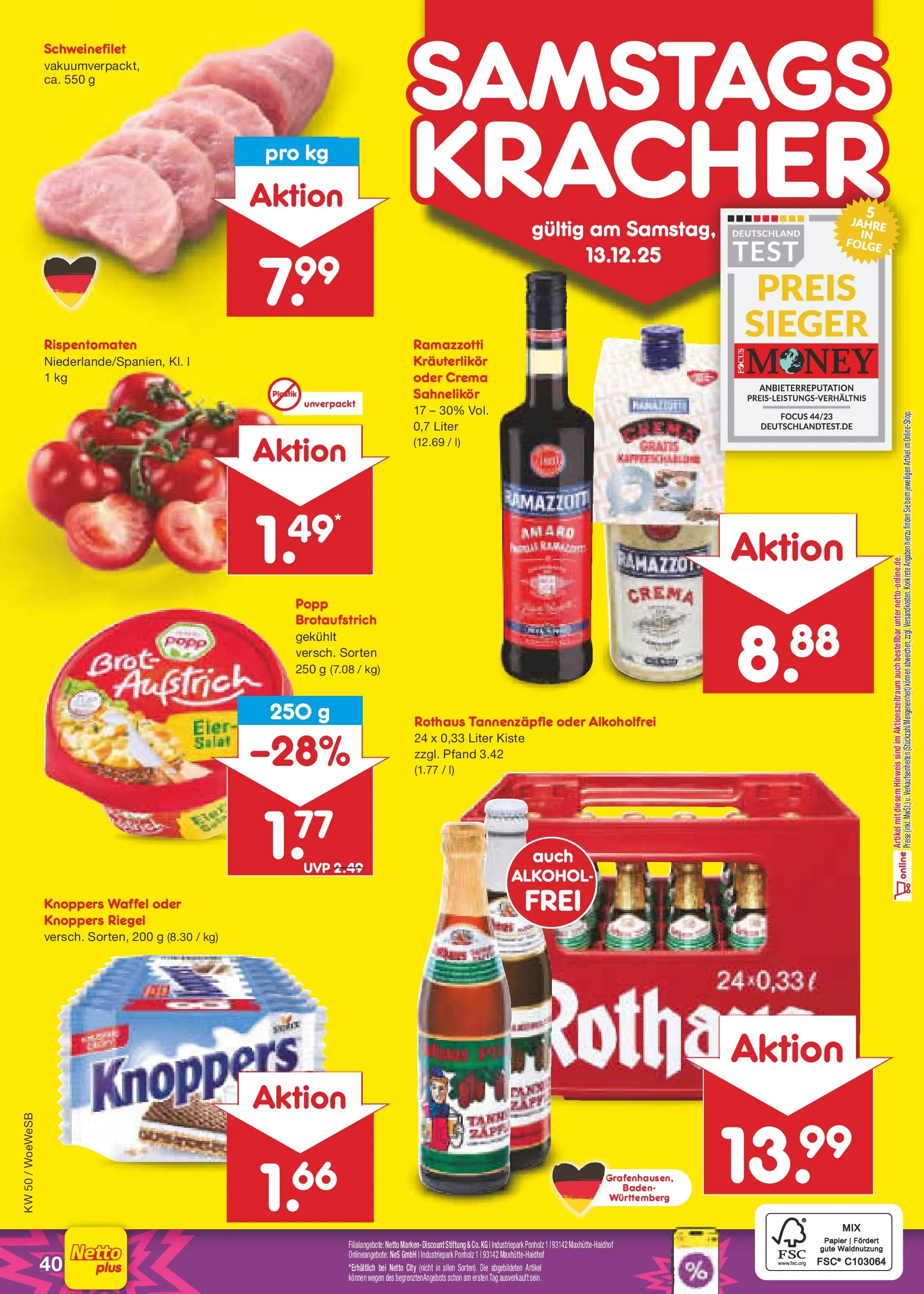 Netto Marken-Discount prospekt Katzweiler	 (ab 07.12.2025) » Angebote | Seite: 48 | Produkte: Eier, Knoppers, Brot, Salat