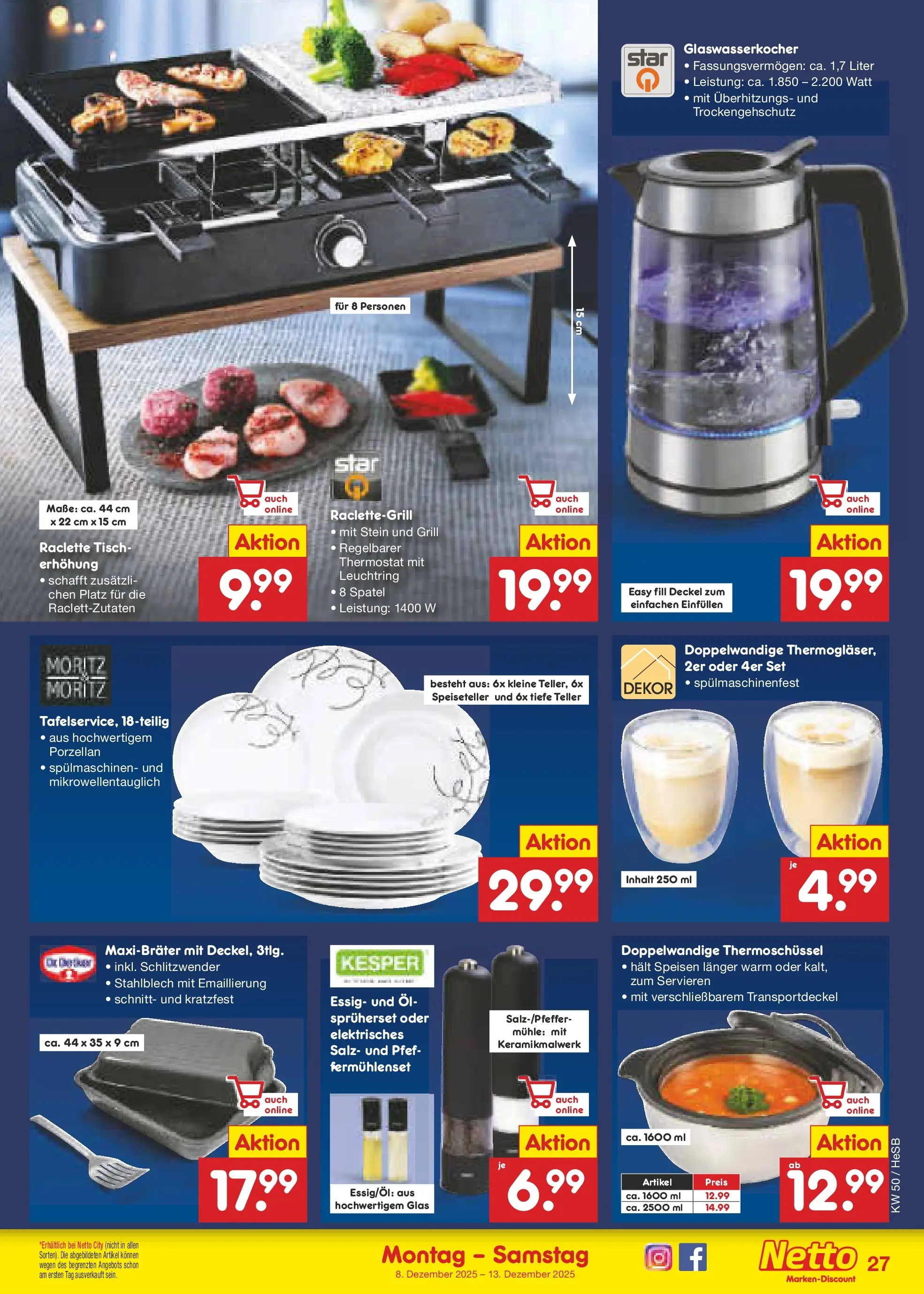 Netto Marken-Discount prospekt Hamburg	 (ab 07.12.2025) » Angebote | Seite: 29 | Produkte: Mühle, Tisch, Salz, Raclette