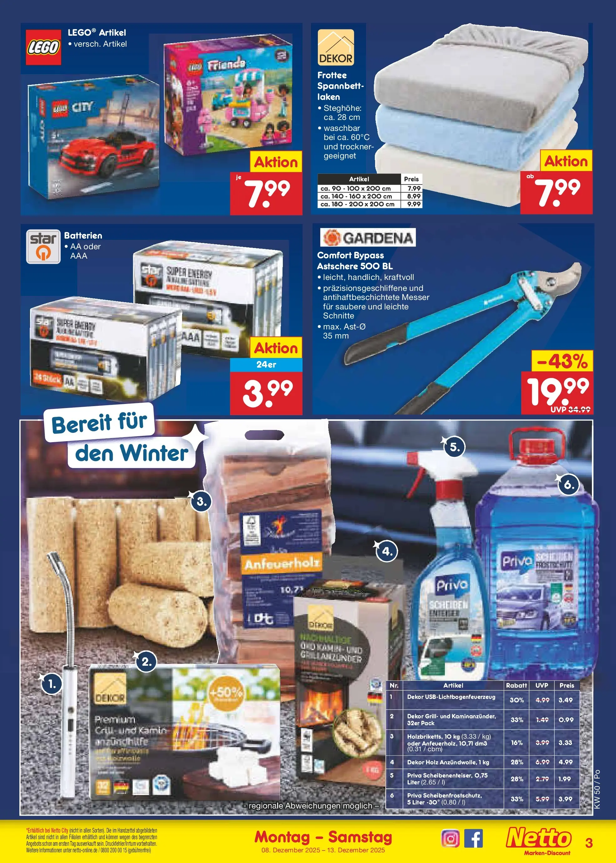Netto Marken-Discount prospekt Regensburg	 (ab 08.12.2025) » Angebote | Seite: 25 | Produkte: Trockner, Kamin, Batterien, Energy