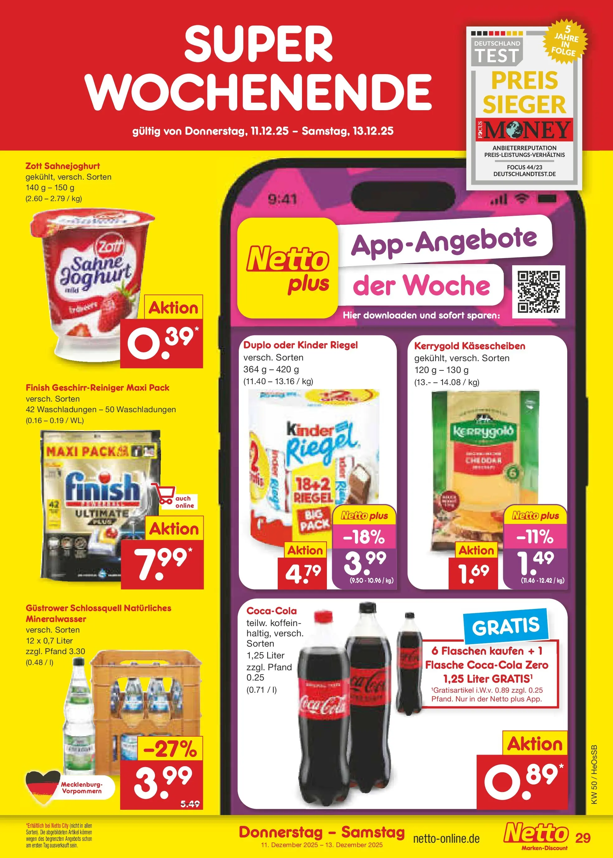 Netto Marken-Discount prospekt Kröpelin	 (ab 07.12.2025) » Angebote | Seite: 33 | Produkte: Joghurt, Finish, Kinder riegel, Sahne