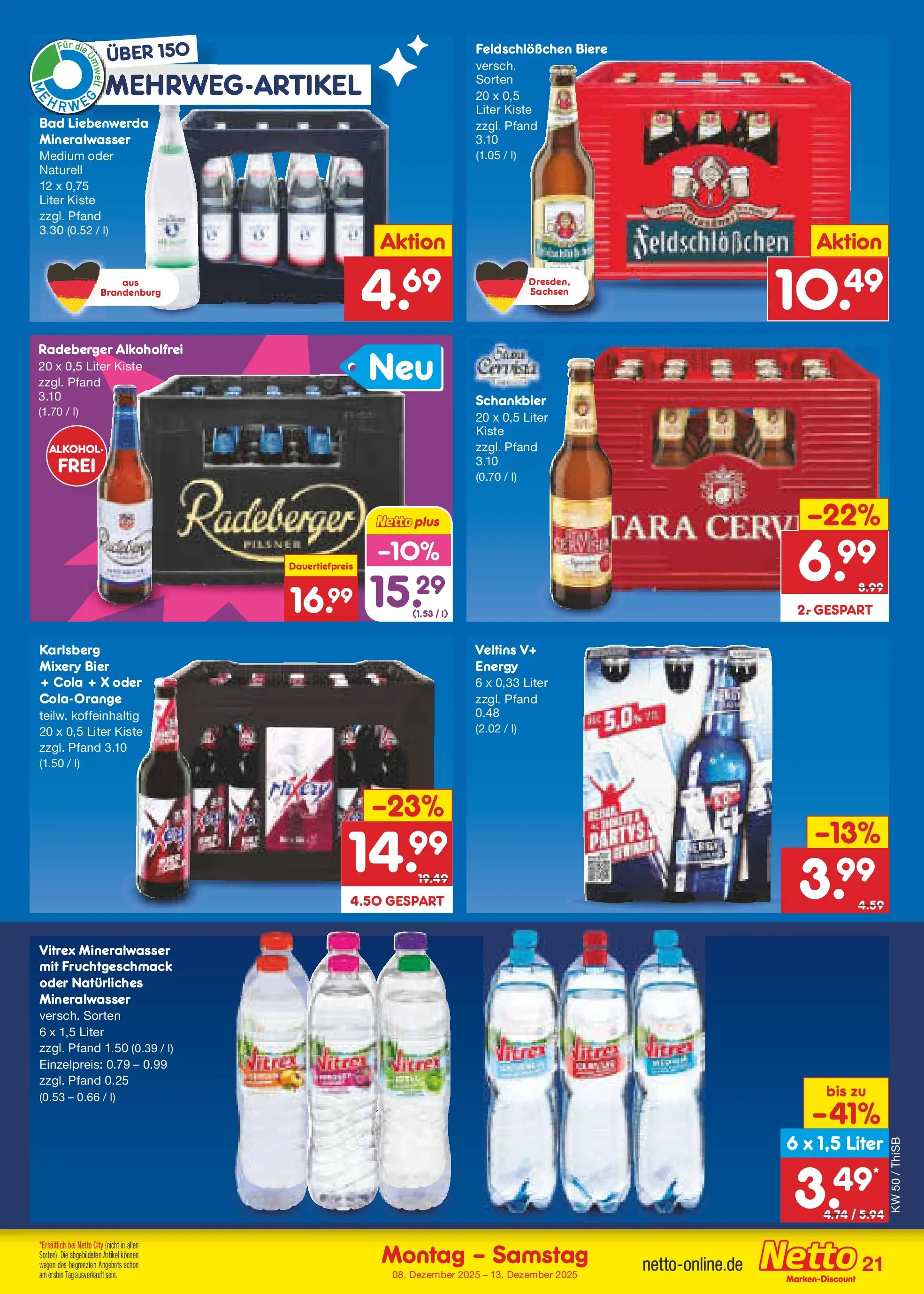 Netto Marken-Discount prospekt Pirna	 (ab 08.12.2025) » Angebote | Seite: 27 | Produkte: Cola, Energy, Bier, Veltins