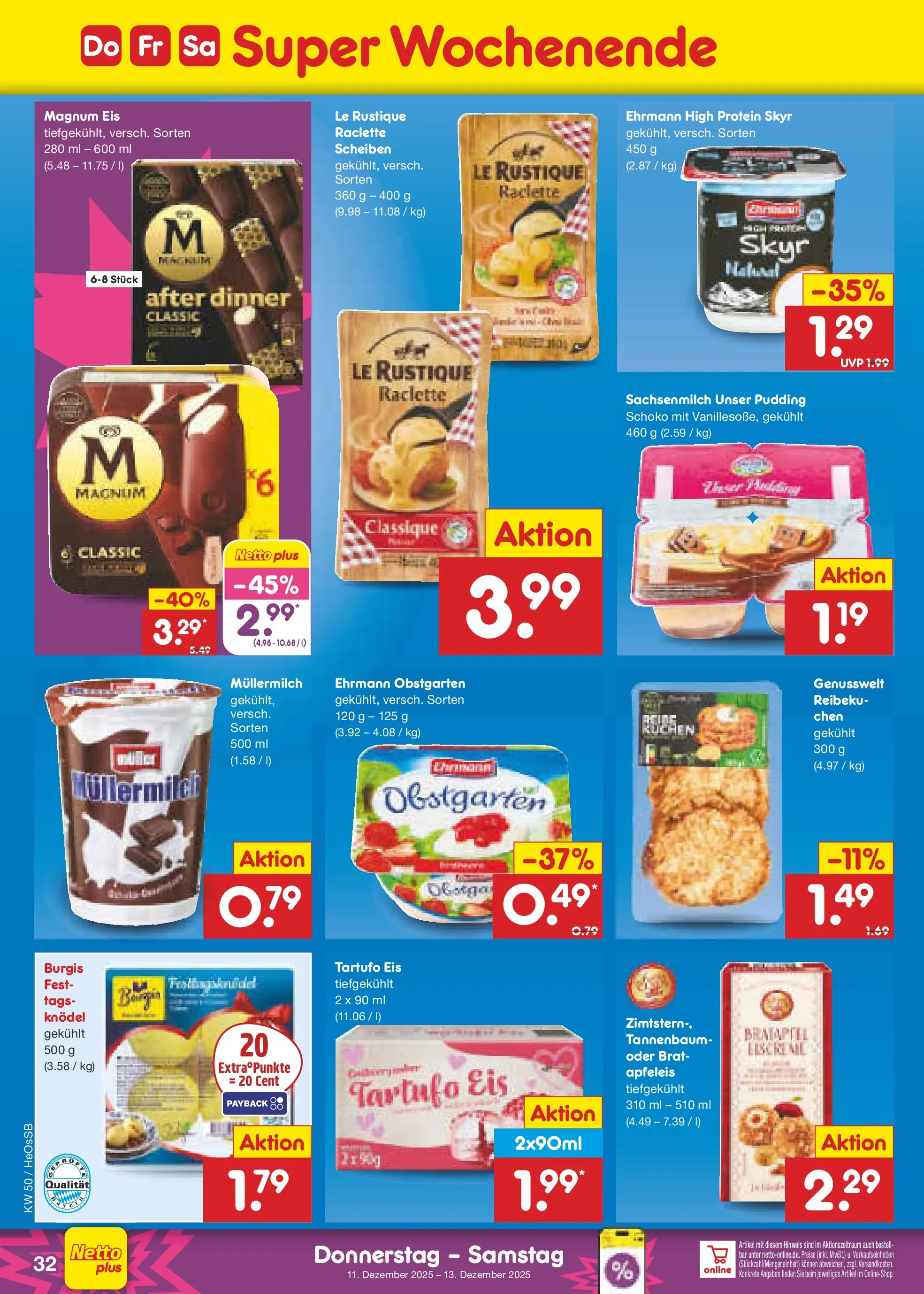 Netto Marken-Discount prospekt Kröpelin	 (ab 07.12.2025) » Angebote | Seite: 36 | Produkte: Pudding, Skyr, Müllermilch, Raclette