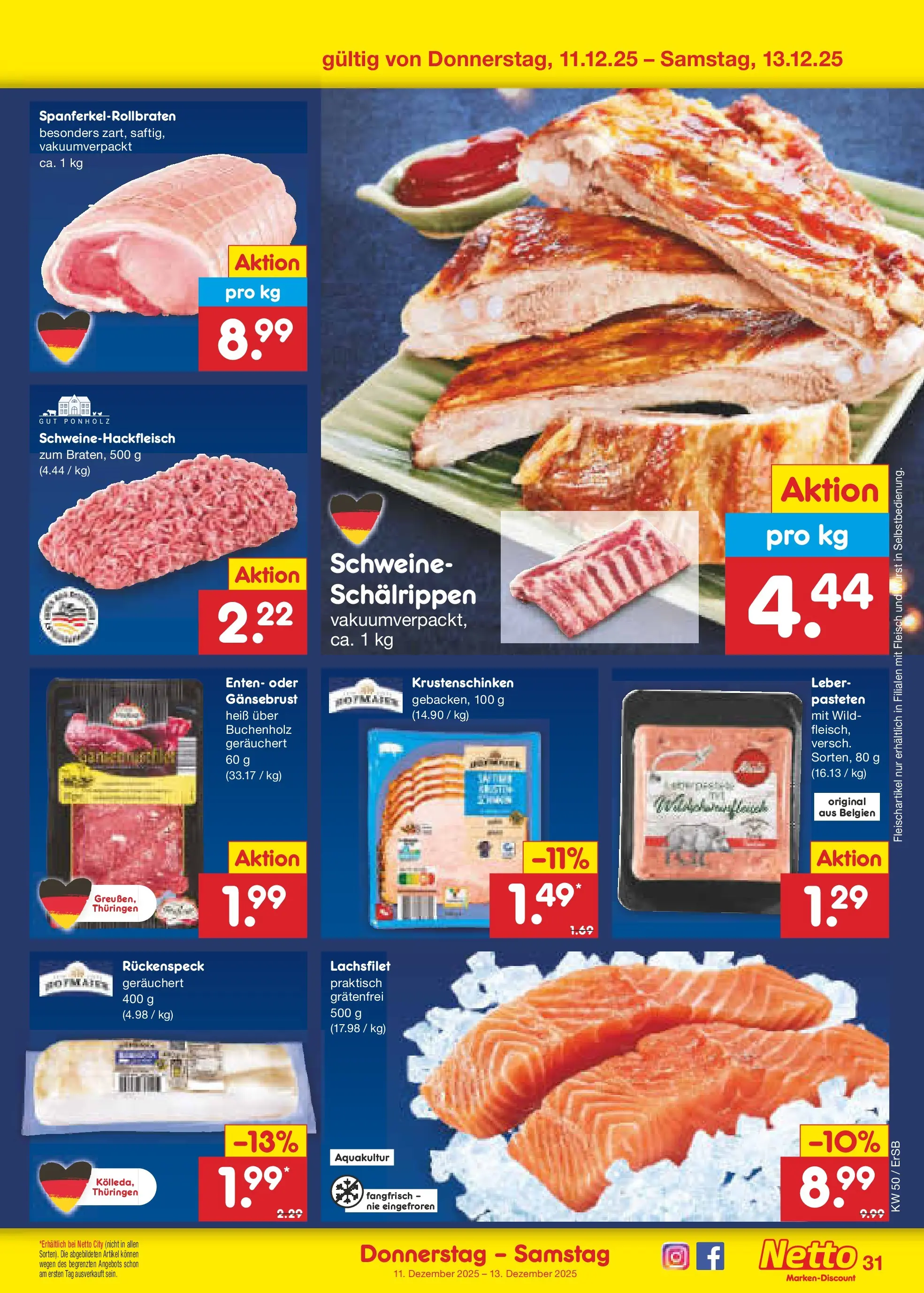 Netto Marken-Discount prospekt Erfurt	 (ab 07.12.2025) » Angebote | Seite: 39 | Produkte: Wurst, Fleisch