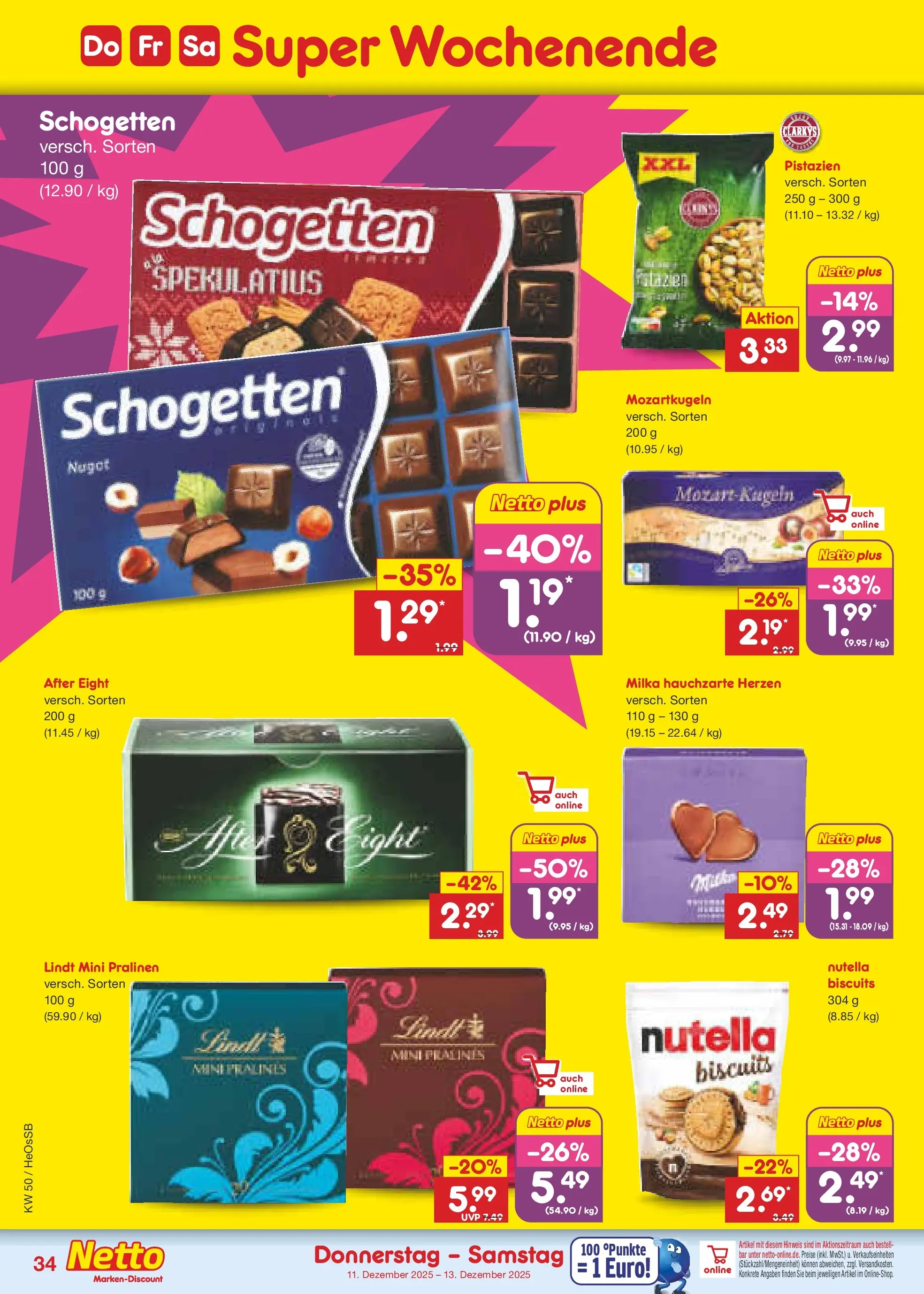 Netto Marken-Discount prospekt Kröpelin	 (ab 07.12.2025) » Angebote | Seite: 38 | Produkte: Milka, Pistazien, Schogetten, Lindt
