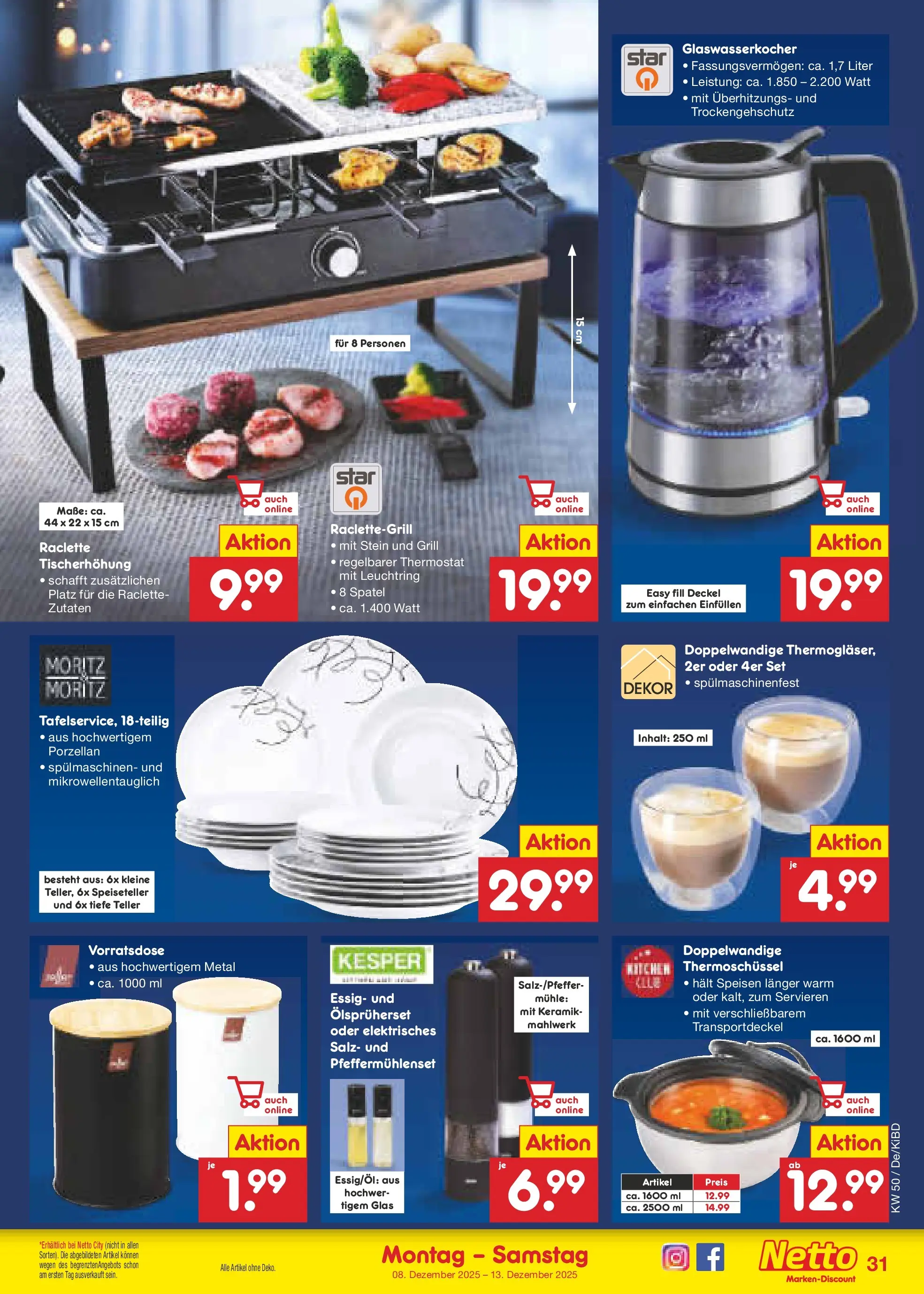 Netto Marken-Discount prospekt Mistelbach	 (ab 08.12.2025) » Angebote | Seite: 33 | Produkte: Grill, Mühle, Essig, Raclette