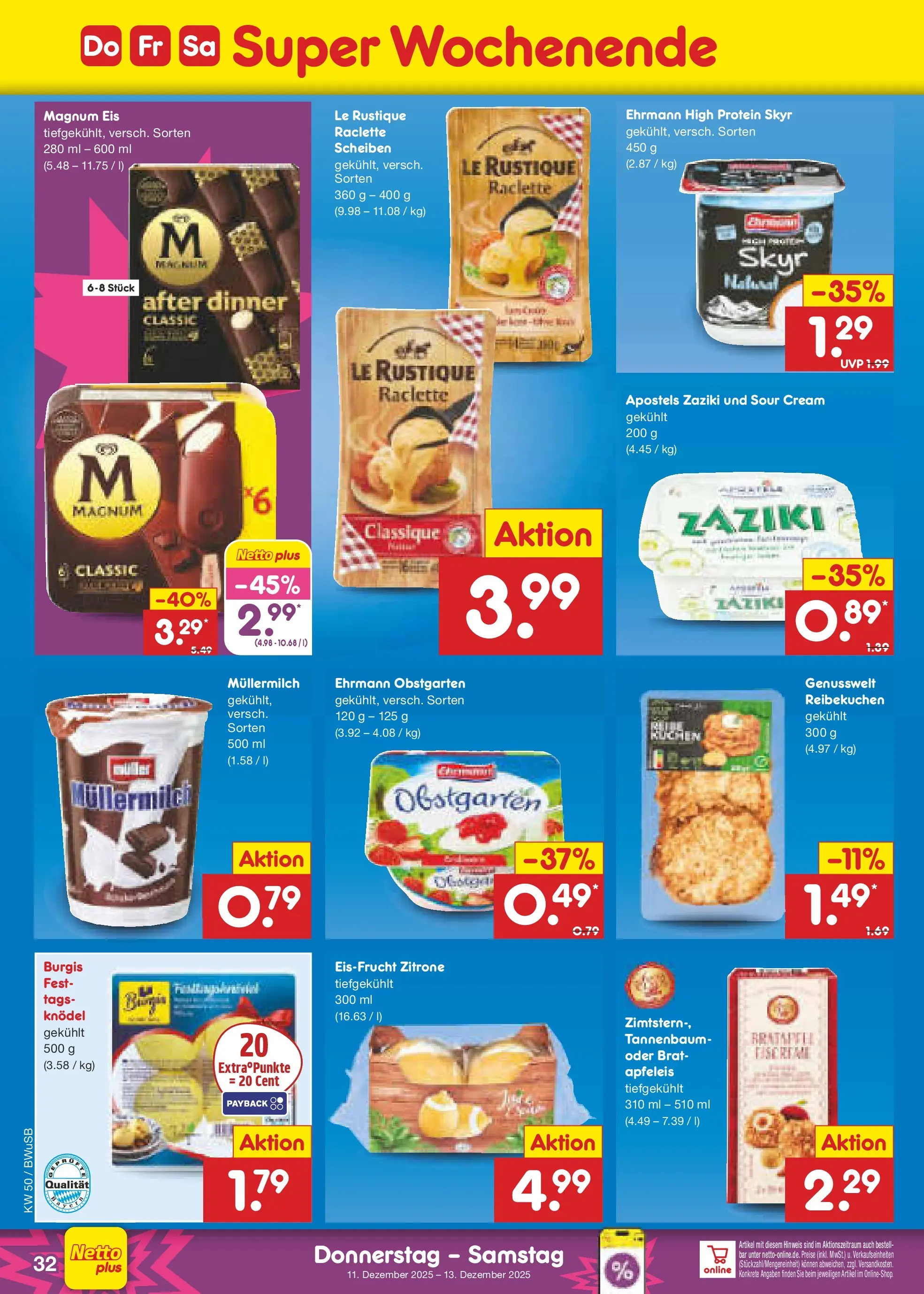Netto Marken-Discount prospekt Stemwede-Dielingen	 (ab 07.12.2025) » Angebote | Seite: 40 | Produkte: Skyr, Zitrone, Raclette, Eis