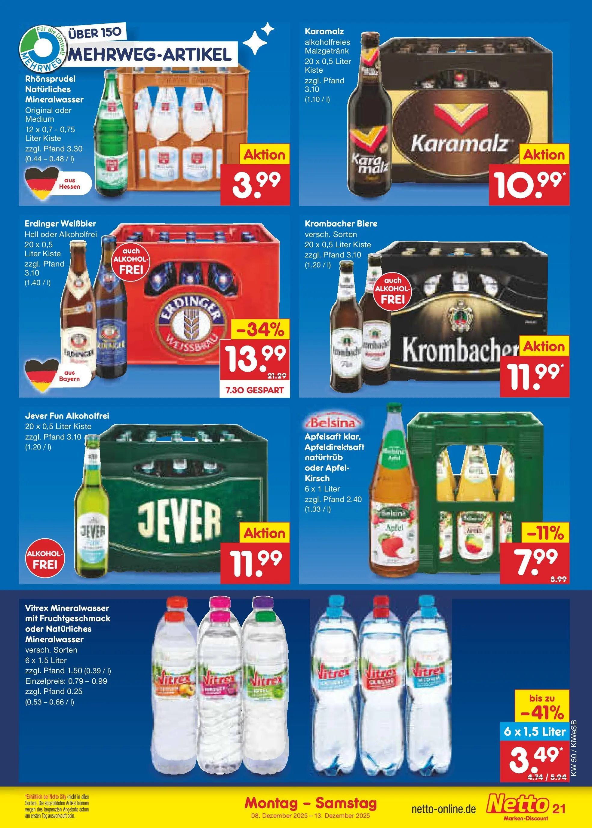 Netto Marken-Discount prospekt Bad Friedrichshall (ab 08.12.2025) » Angebote | Seite: 27 | Produkte: Erdinger, Äpfel, Mineralwasser, Jever Netto Marken-Discount prospekt Bad Friedrichshall (ab 08.12.2025) » Angebote | Seite: 27 | Produkte: Erdinger, Äpfel, Mineralwasser, Jever