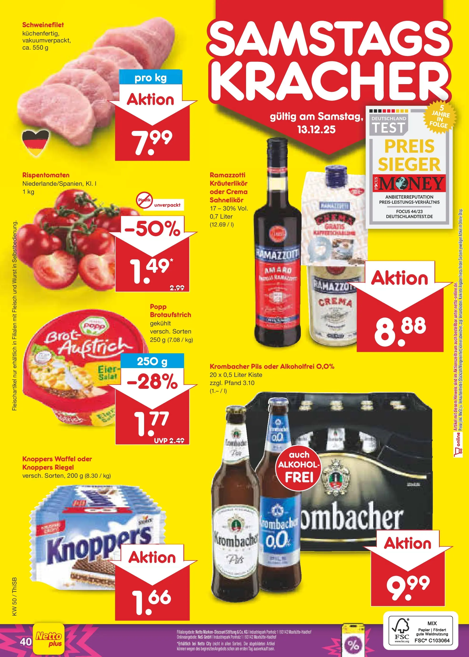 Netto Marken-Discount prospekt Pirna	 (ab 08.12.2025) » Angebote | Seite: 48 | Produkte: Eier, Pils, Wurst, Brot