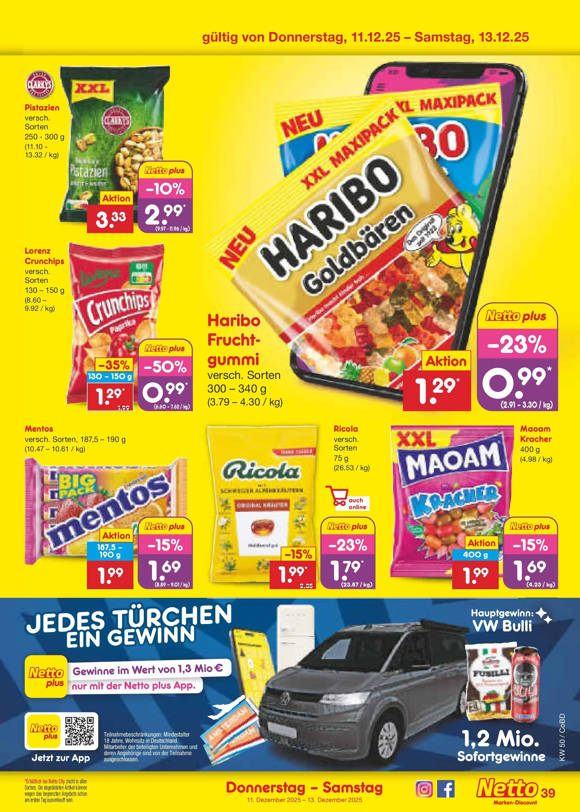 Netto Marken-Discount prospekt Delitzsch	 (ab 08.12.2025) » Angebote | Seite: 43 | Produkte: Haribo, Pistazien