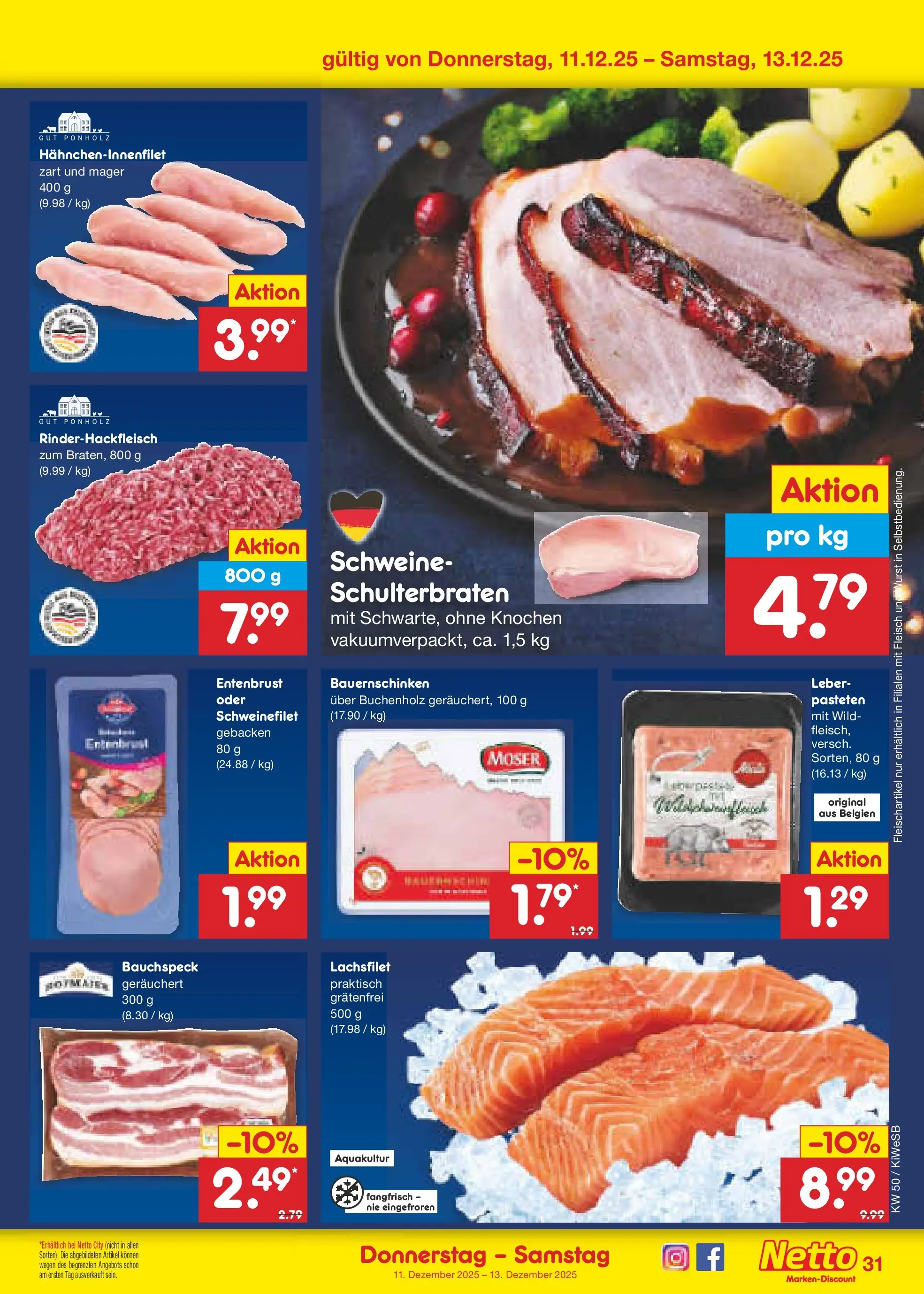 Netto Marken-Discount prospekt Bad Friedrichshall (ab 08.12.2025) » Angebote | Seite: 39 | Produkte: Schweinefilet, Wurst, Fleisch Netto Marken-Discount prospekt Bad Friedrichshall (ab 08.12.2025) » Angebote | Seite: 39 | Produkte: Schweinefilet, Wurst, Fleisch