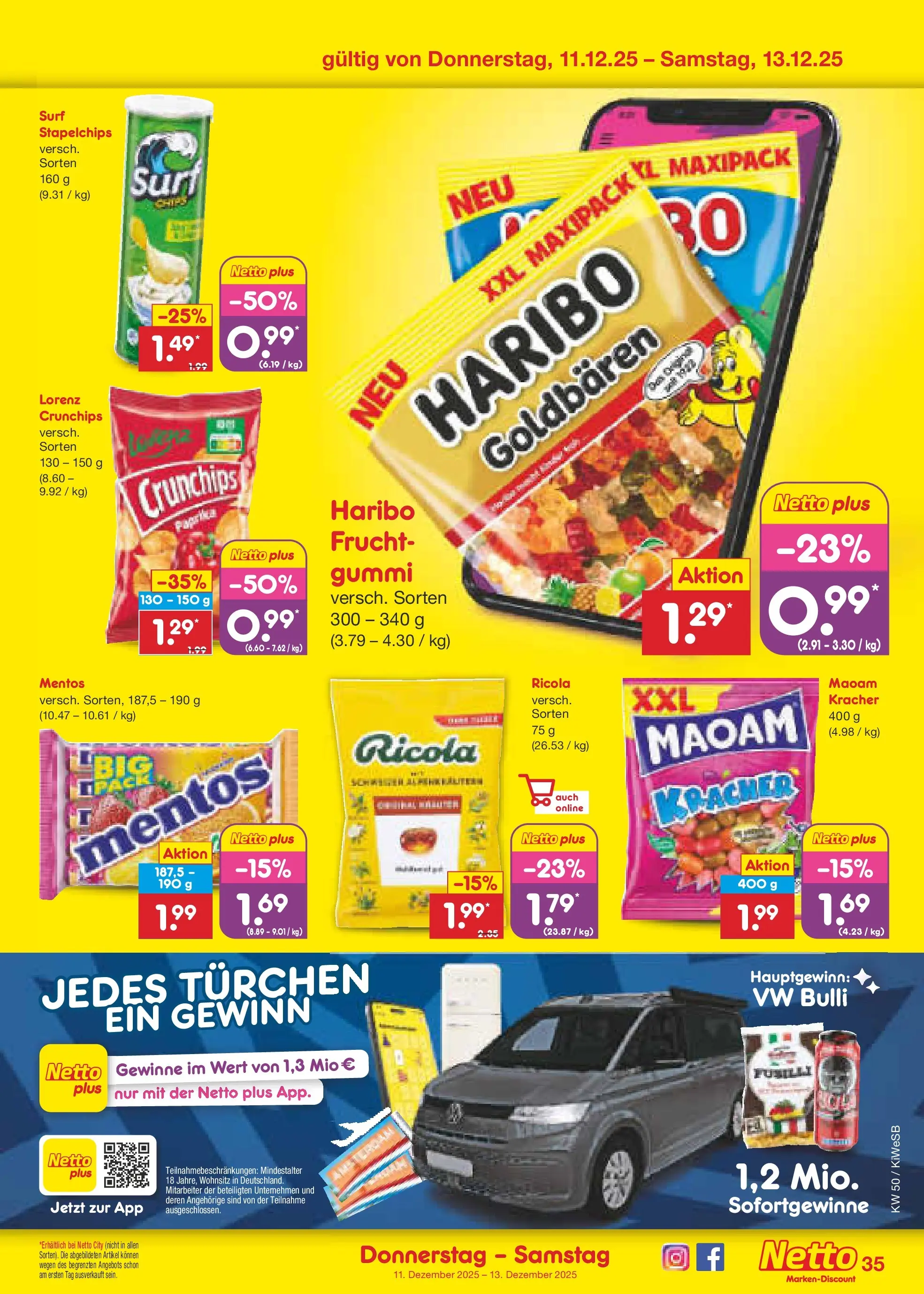 Netto Marken-Discount prospekt Bad Friedrichshall (ab 08.12.2025) » Angebote | Seite: 43 | Produkte: Haribo, Lorenz crunchips Netto Marken-Discount prospekt Bad Friedrichshall (ab 08.12.2025) » Angebote | Seite: 43 | Produkte: Haribo, Lorenz crunchips