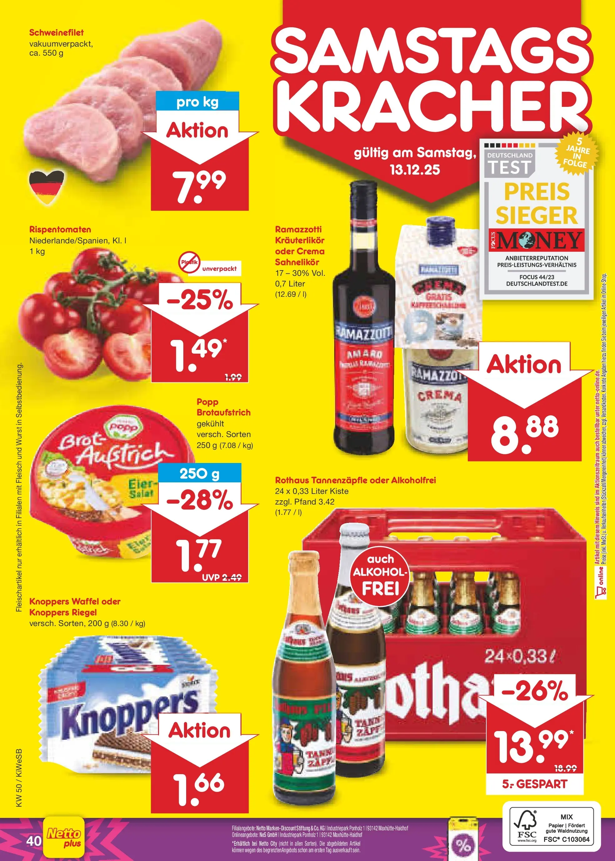 Netto Marken-Discount prospekt Bad Friedrichshall (ab 08.12.2025) » Angebote | Seite: 48 | Produkte: Eier, Wurst, Ramazzotti, Salat Netto Marken-Discount prospekt Bad Friedrichshall (ab 08.12.2025) » Angebote | Seite: 48 | Produkte: Eier, Wurst, Ramazzotti, Salat