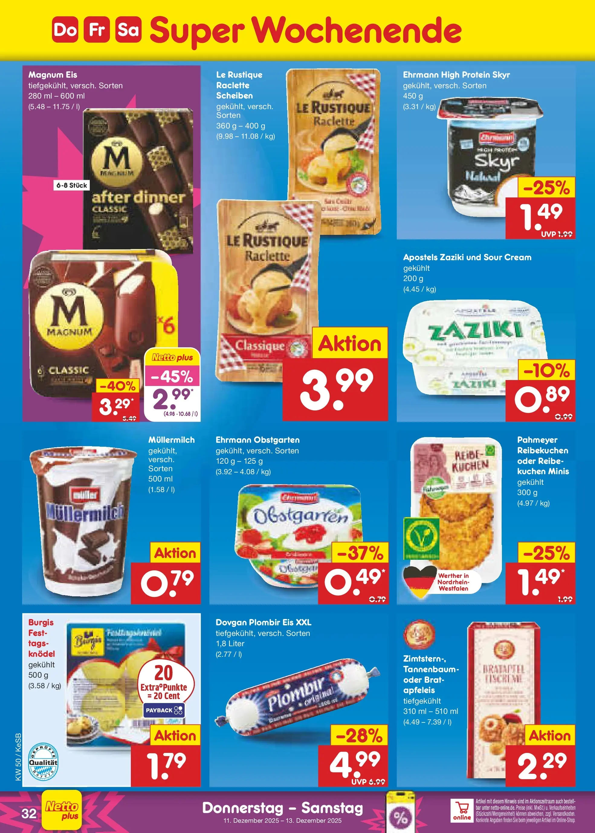 Netto Marken-Discount prospekt Bonn	 (ab 07.12.2025) » Angebote | Seite: 40 | Produkte: Skyr, Müllermilch, Kuchen, Eis