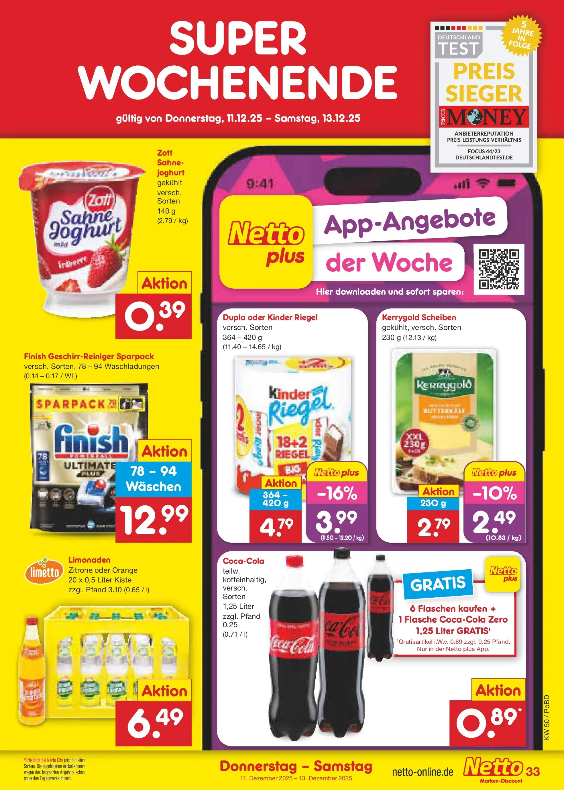 Netto Marken-Discount prospekt Selb	 (ab 08.12.2025) » Angebote | Seite: 37 | Produkte: Joghurt, Finish, Kinder riegel, Zitrone