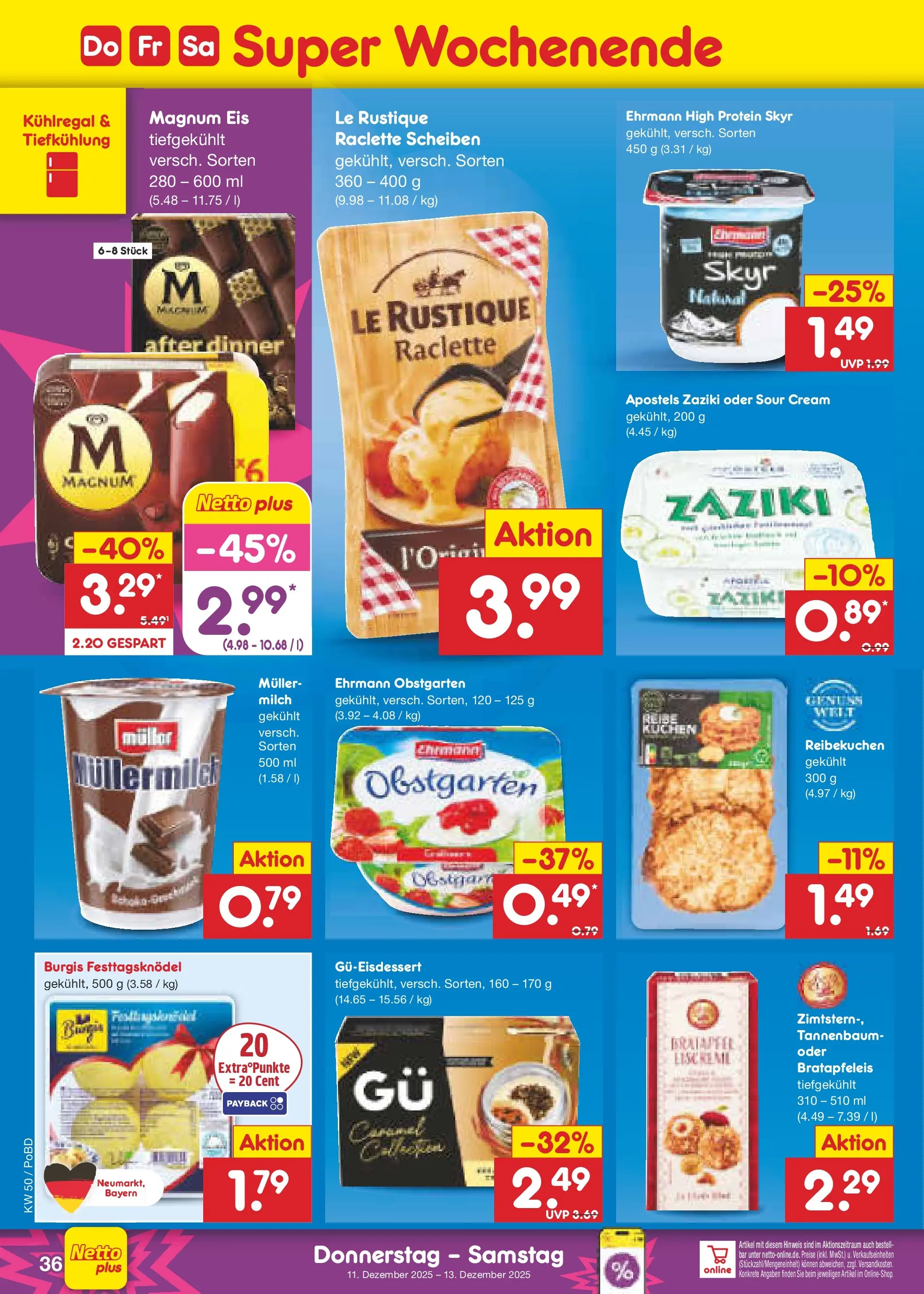 Netto Marken-Discount prospekt Selb	 (ab 08.12.2025) » Angebote | Seite: 40 | Produkte: Milch, Skyr, Raclette, Kuchen