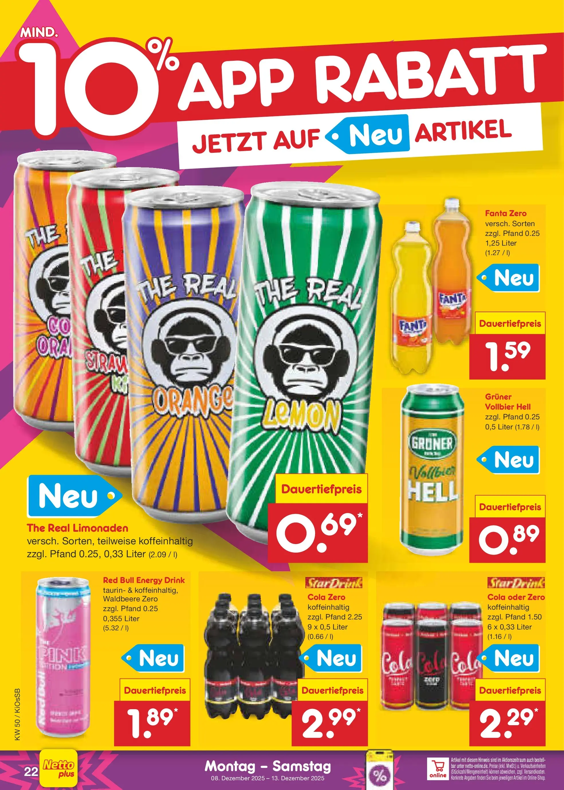 Netto Marken-Discount prospekt Oberhaid	 (ab 08.12.2025) » Angebote | Seite: 28 | Produkte: Red bull, Fanta, Cola, Energy