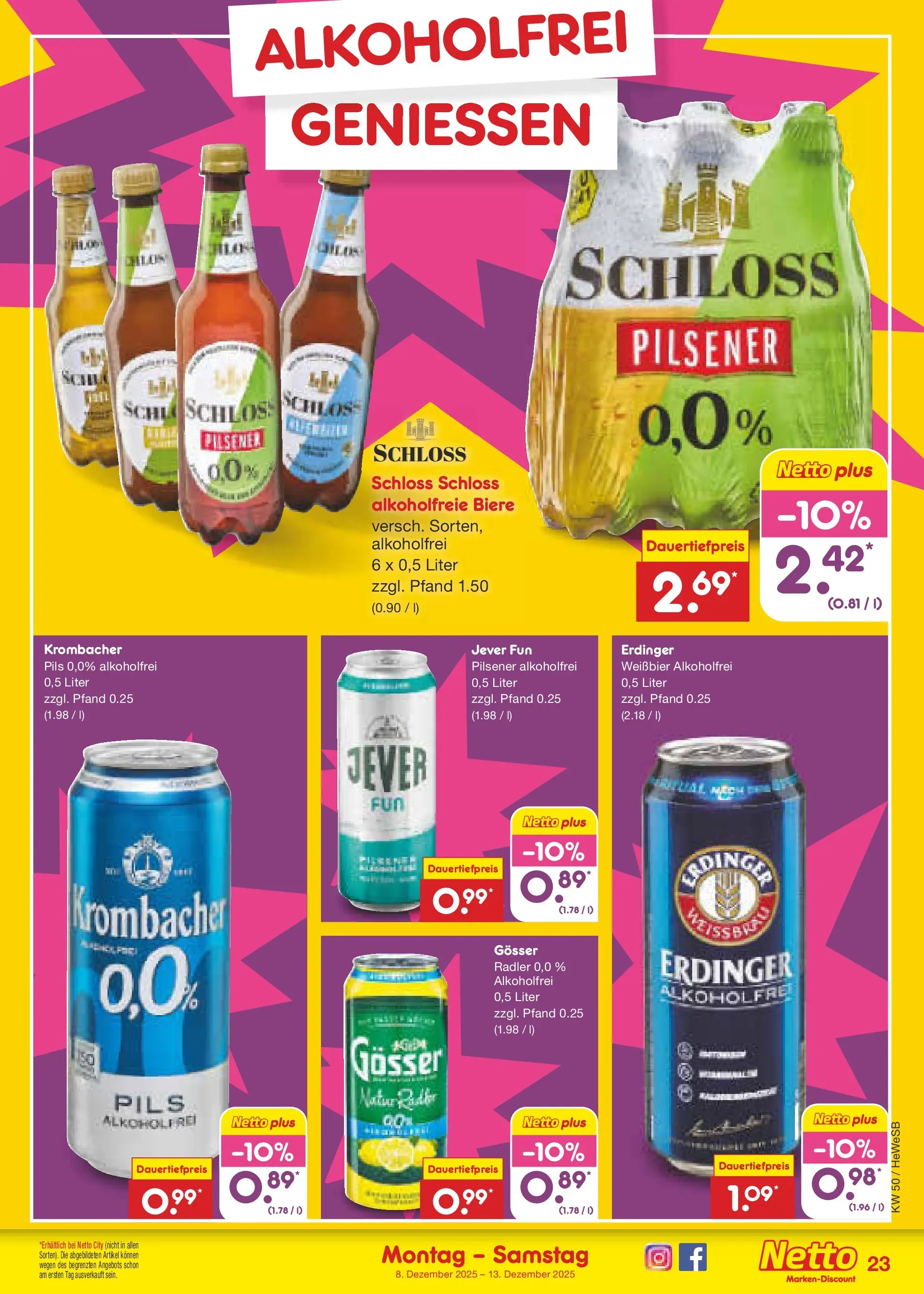 Netto Marken-Discount prospekt Hamburg	 (ab 07.12.2025) » Angebote | Seite: 25 | Produkte: Erdinger, Radler, Jever, Krombacher