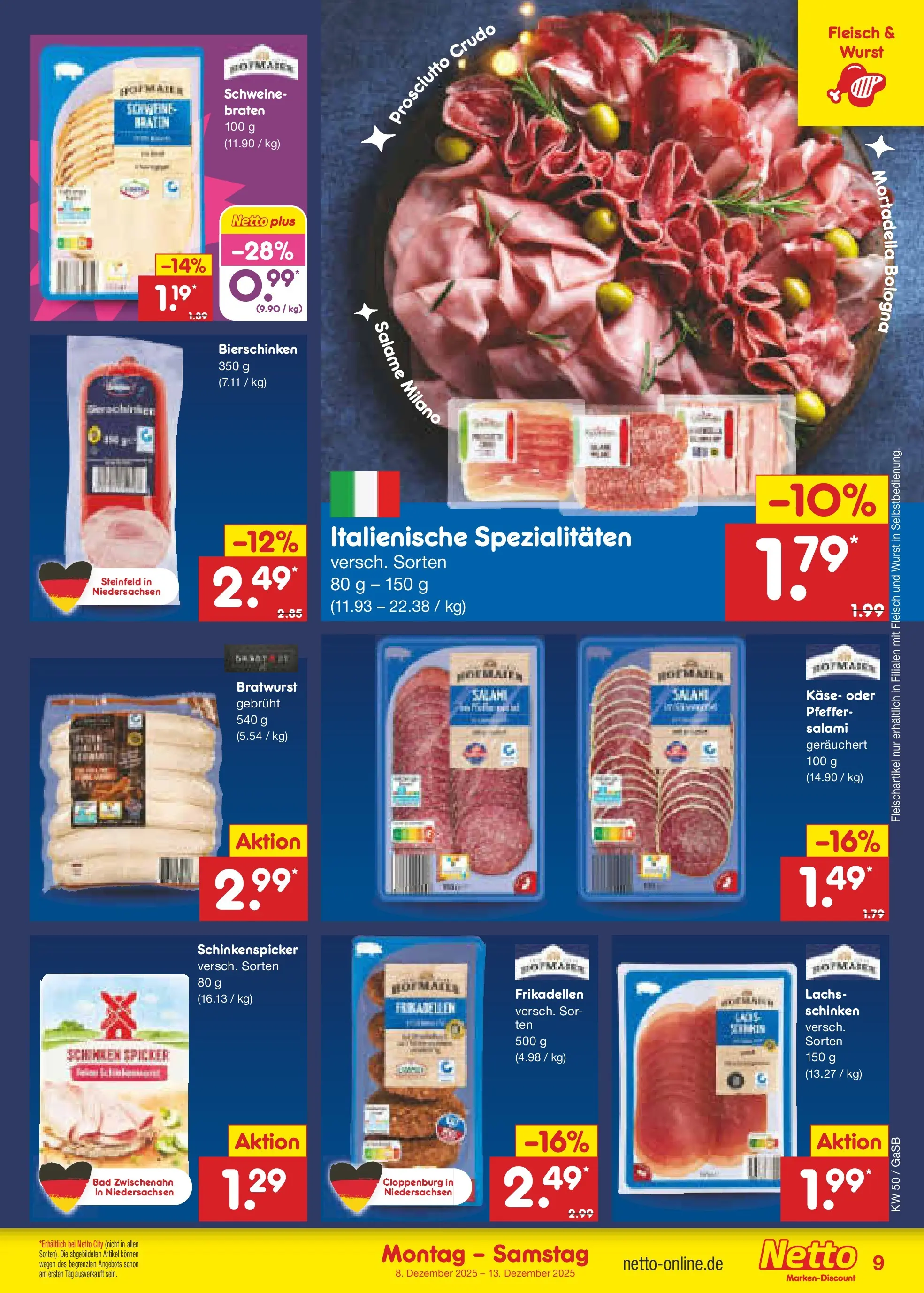 Netto Marken-Discount prospekt Bremen-Lesum	 (ab 07.12.2025) » Angebote | Seite: 9 | Produkte: Bad, Lachs, Pfeffer, Wurst