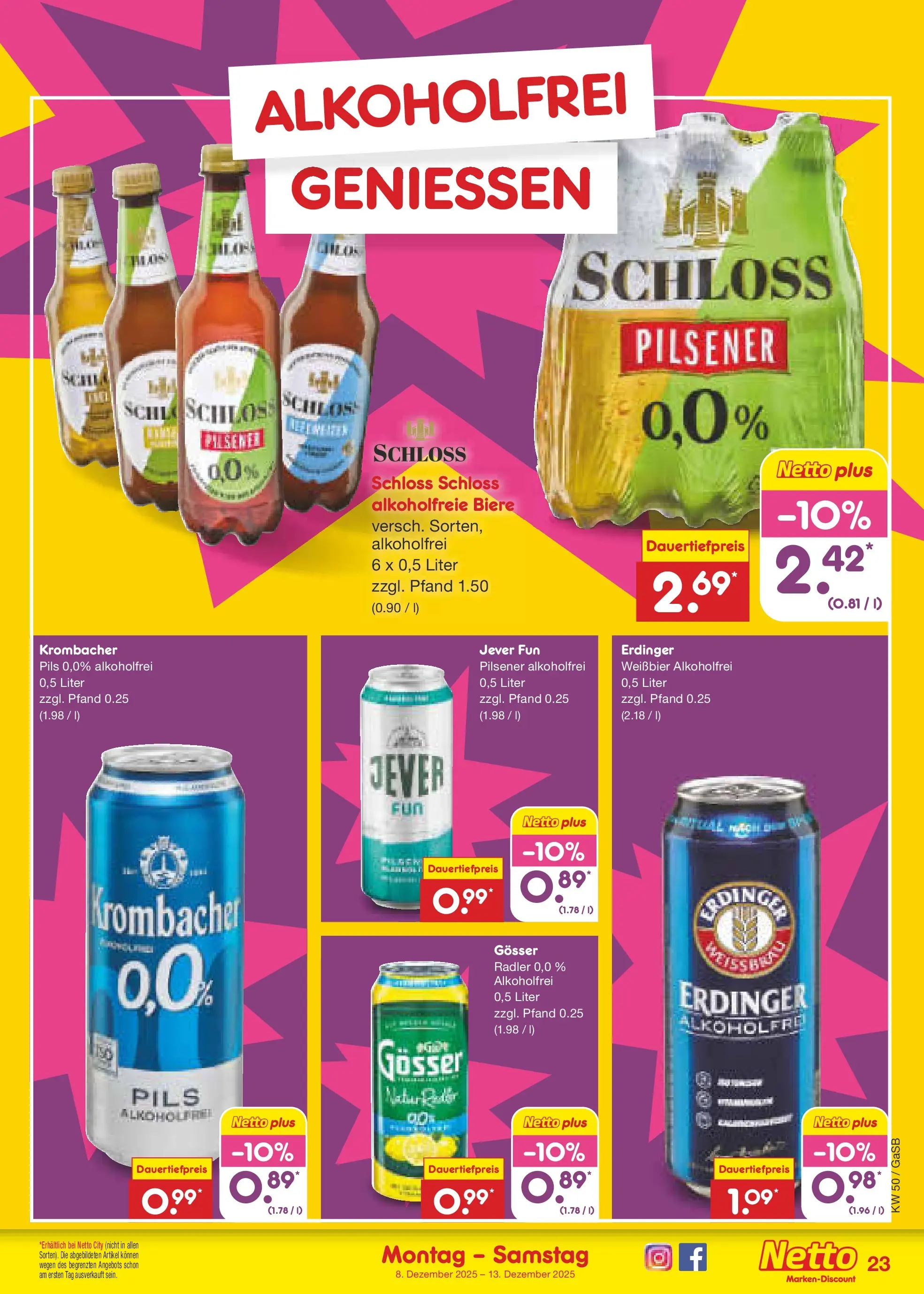 Netto Marken-Discount prospekt Bremen-Lesum	 (ab 07.12.2025) » Angebote | Seite: 29 | Produkte: Pils, Radler, Jever, Krombacher