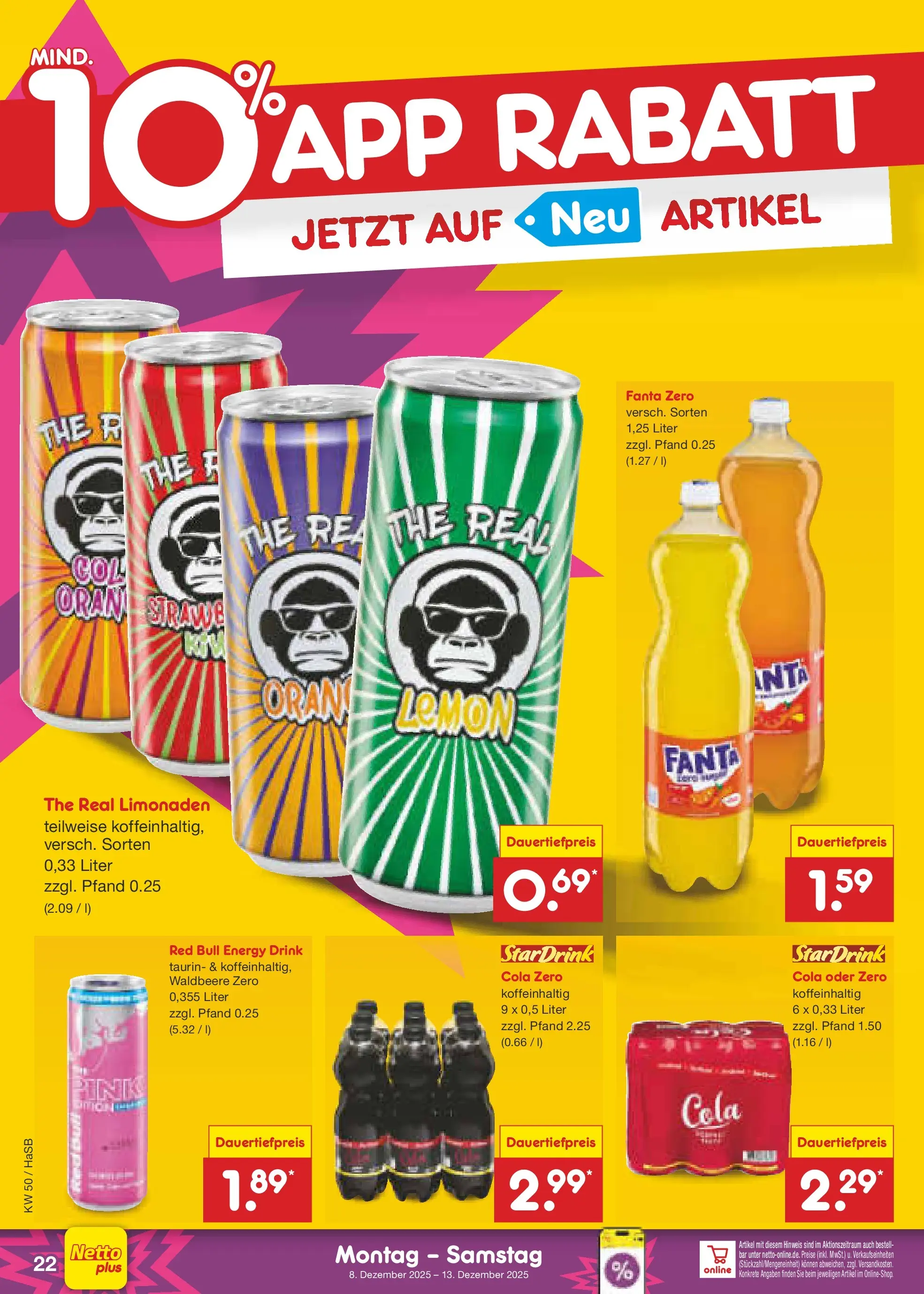 Netto Marken-Discount prospekt Wuppertal	 (ab 08.12.2025) » Angebote | Seite: 28 | Produkte: Red bull, Fanta, Cola, Energy