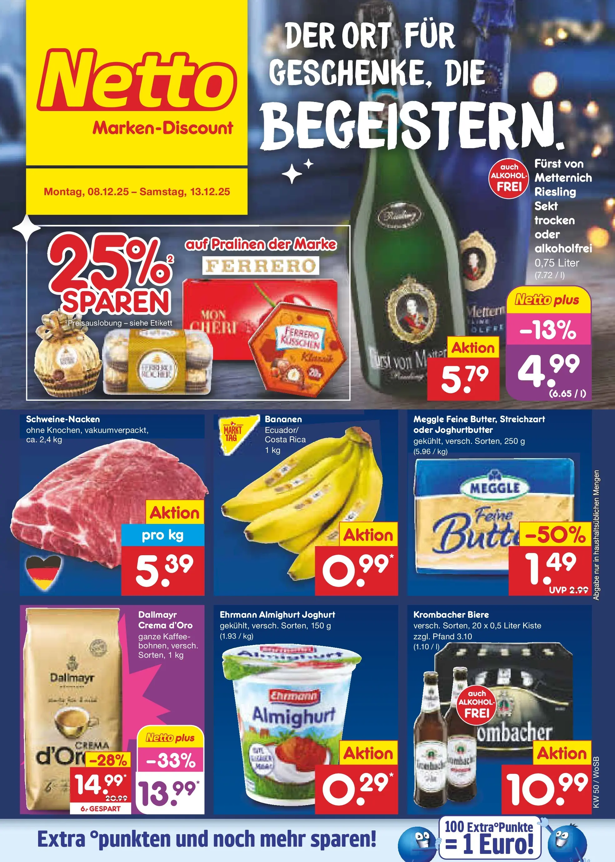 Netto Marken-Discount prospekt Frankfurt	 (ab 07.12.2025) » Angebote | Seite: 1 | Produkte: Kaffee, Sekt, Dallmayr, Krombacher