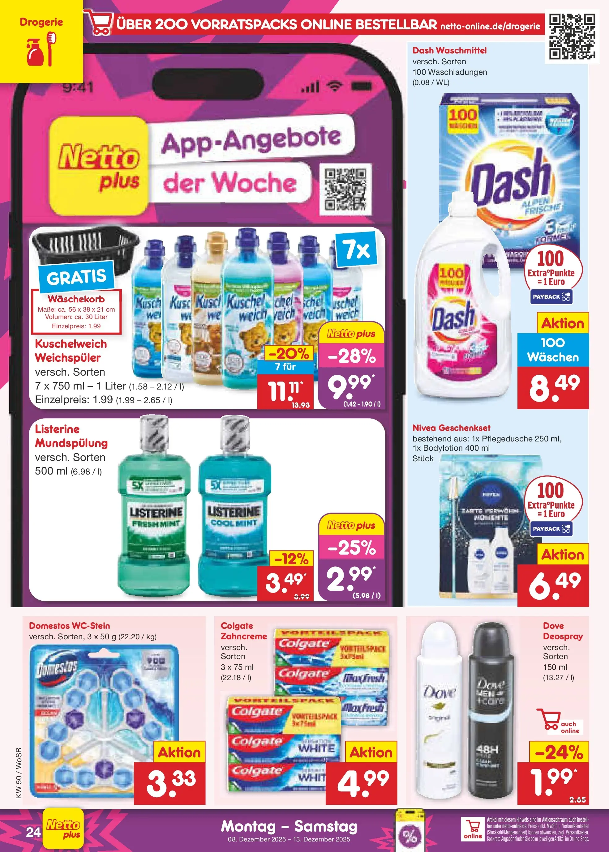 Netto Marken-Discount prospekt Frankfurt	 (ab 07.12.2025) » Angebote | Seite: 30 | Produkte: Kuschelweich, Weichspüler, Waschmittel, Deospray