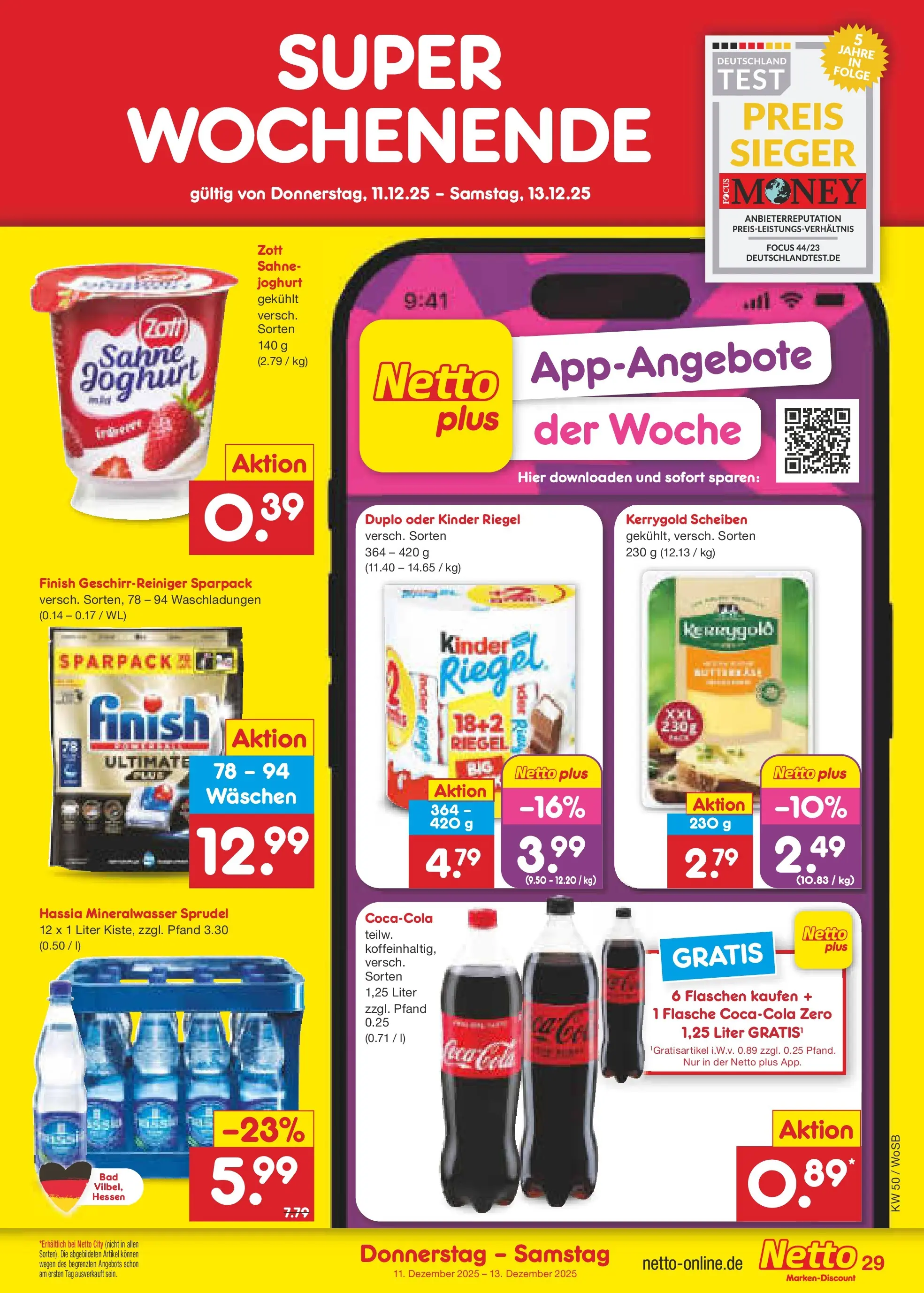 Netto Marken-Discount prospekt Frankfurt	 (ab 07.12.2025) » Angebote | Seite: 37 | Produkte: Joghurt, Kinder riegel, Mineralwasser, Sahne
