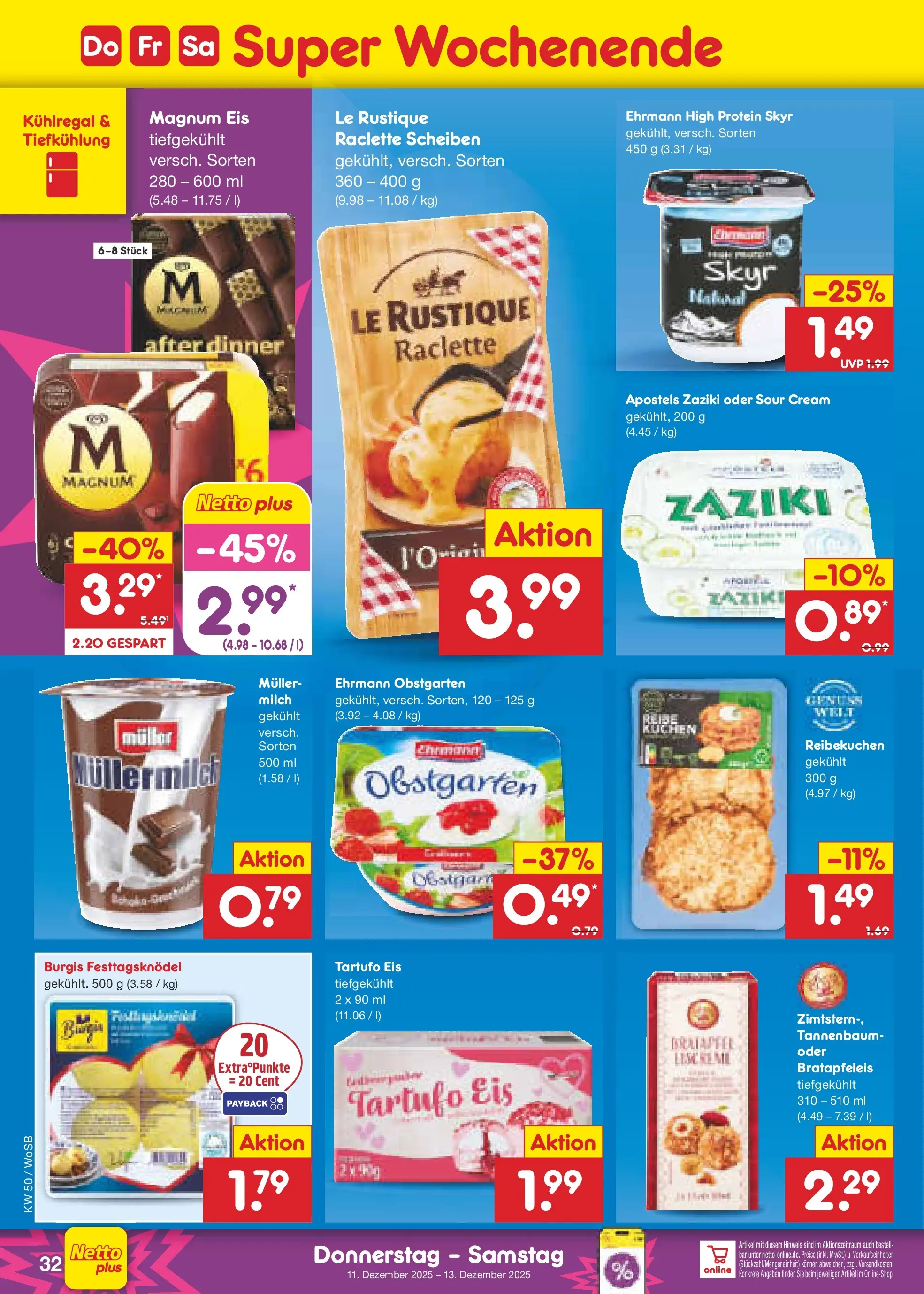 Netto Marken-Discount prospekt Frankfurt	 (ab 07.12.2025) » Angebote | Seite: 40 | Produkte: Milch, Müllermilch, Kuchen, Eis
