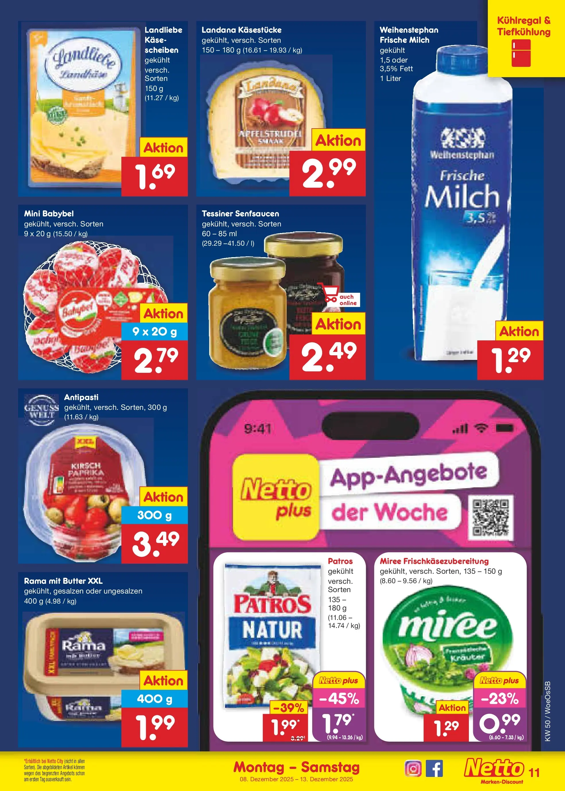 Netto Marken-Discount prospekt Gemmingen	 (ab 07.12.2025) » Angebote | Seite: 11 | Produkte: Butter, Käse, Paprika, Babybel