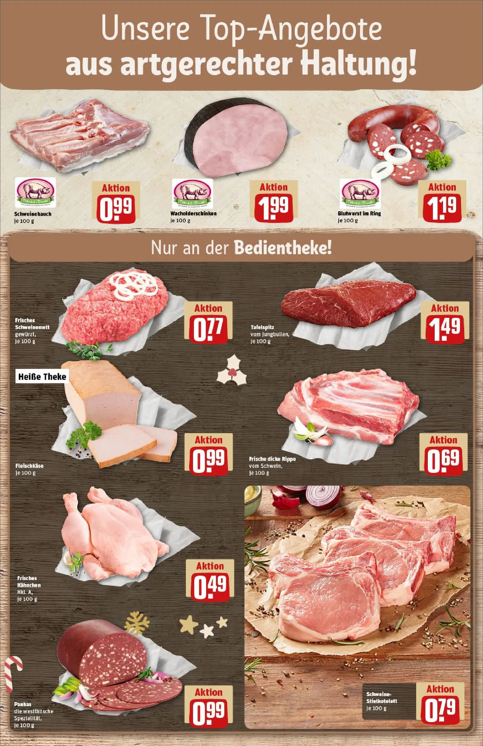 REWE Prospekt ab 07.12.2025 zum Blättern » Angebote | Seite: 8 | Produkte: Tafelspitz, Hahnchen, Theke, Schweinebauch
