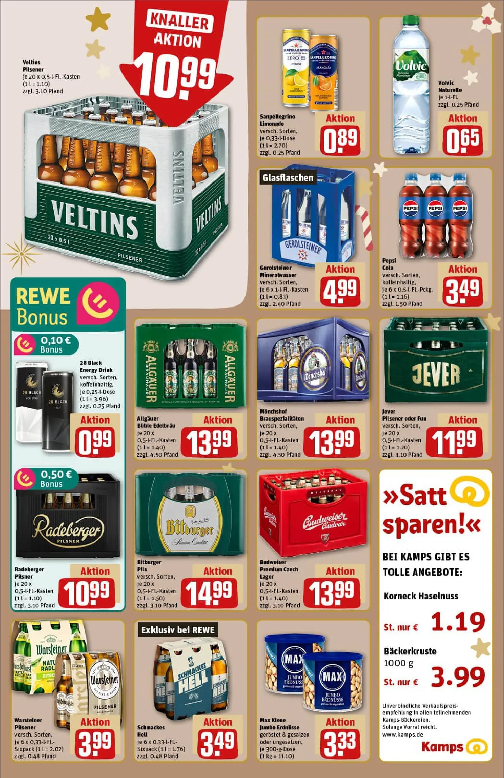 REWE Prospekt ab 07.12.2025 zum Blättern » Angebote | Seite: 14 | Produkte: Energy, Mineralwasser, Warsteiner, Veltins
