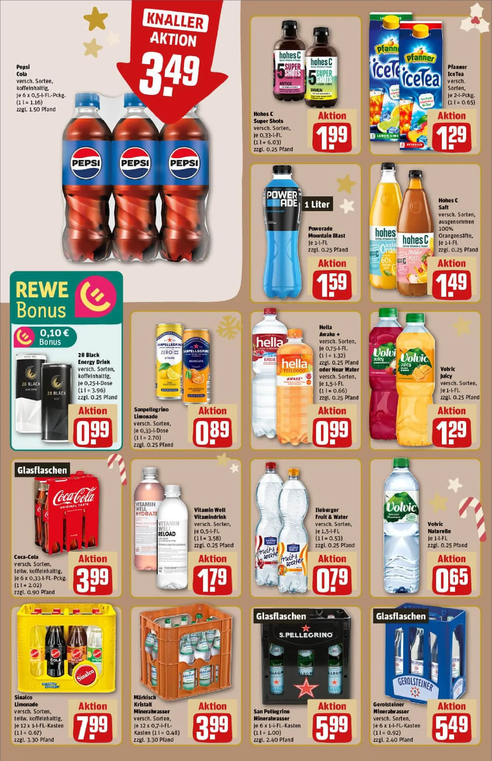 REWE Prospekt ab 07.12.2025 zum Blättern » Angebote | Seite: 20 | Produkte: Powerade, Pepsi, Hohes c, Saft
