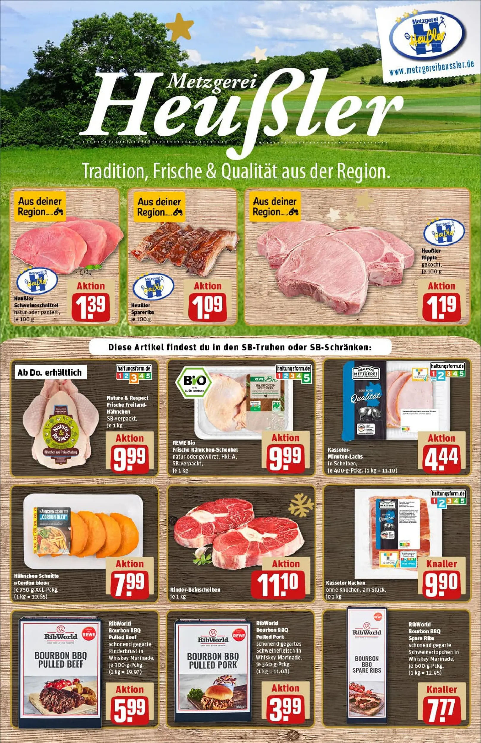 REWE Prospekt ab 07.12.2025 zum Blättern » Angebote | Seite: 10 | Produkte: Hahnchen, Hahnchenschenkel, Kasseler nacken, Schweinefleisch