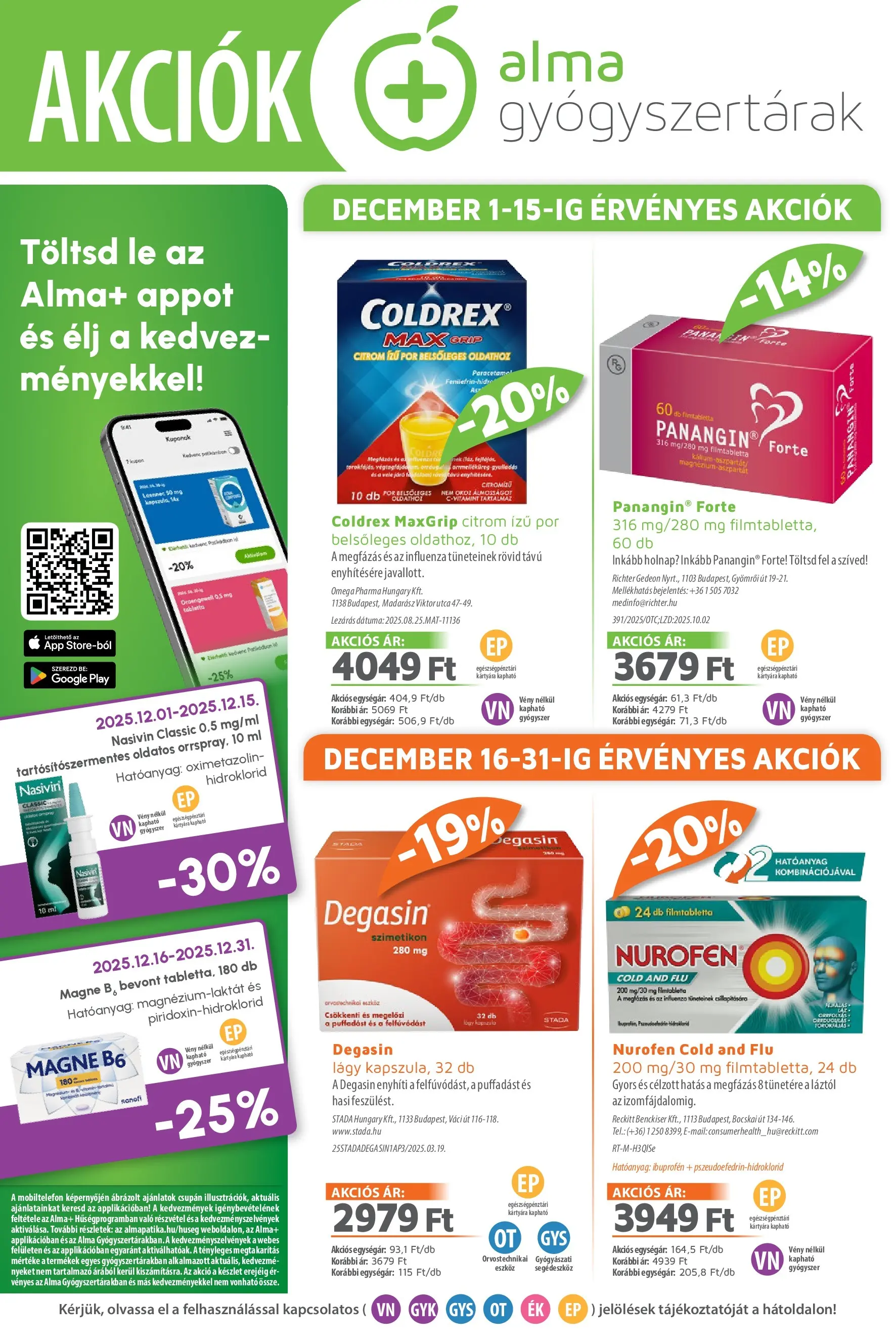 Alma Gyógyszertárak - Alma újság érvényessége 2025.12.31-ig - 2025.12.02. -tól/töl > akció, lapozható szórólap 🛍️ | Oldal: 1 | Termékek: Alma, Citrom