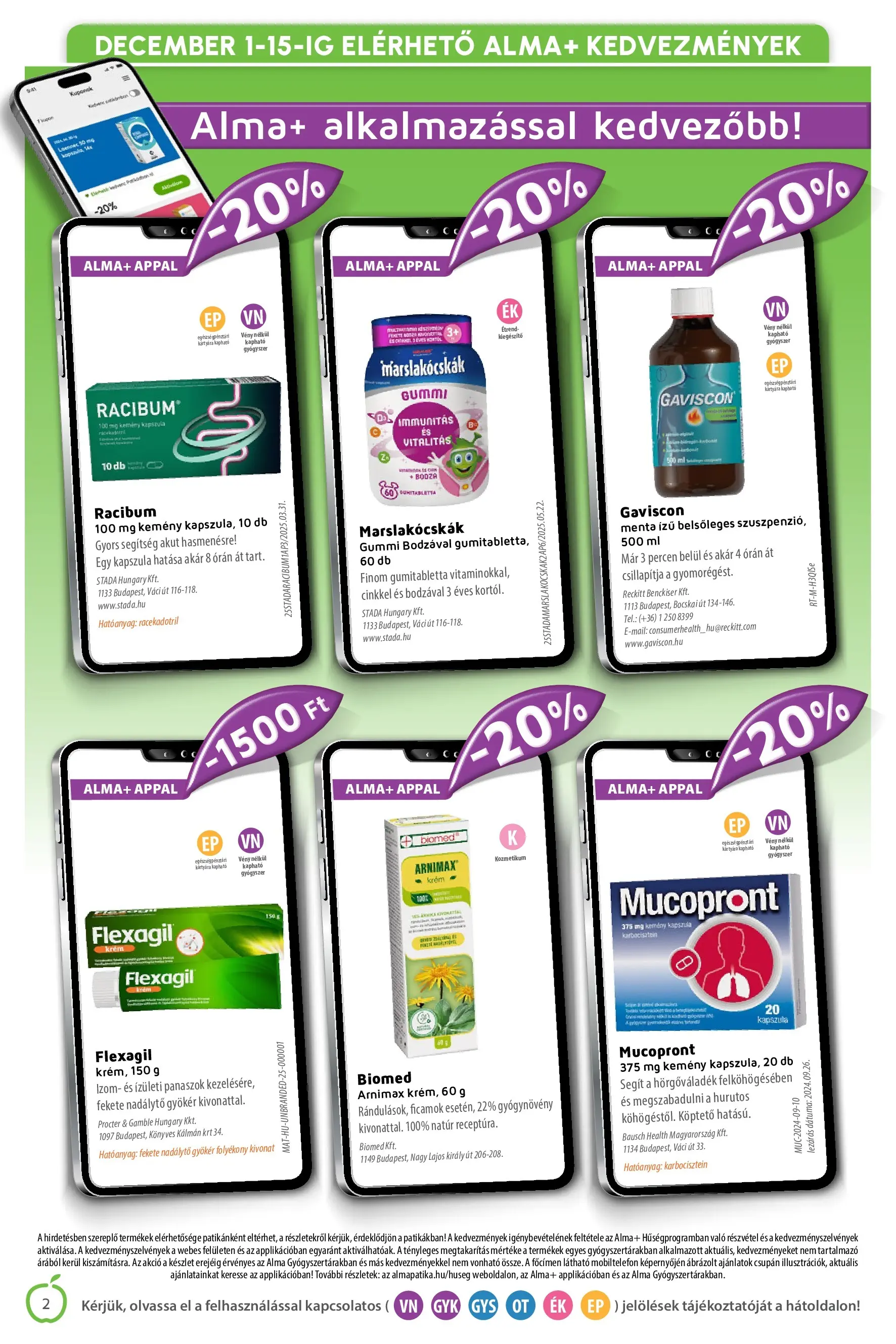 Alma Gyógyszertárak - Alma újság érvényessége 2025.12.31-ig - 2025.12.02. -tól/töl > akció, lapozható szórólap 🛍️ | Oldal: 2 | Termékek: Alma