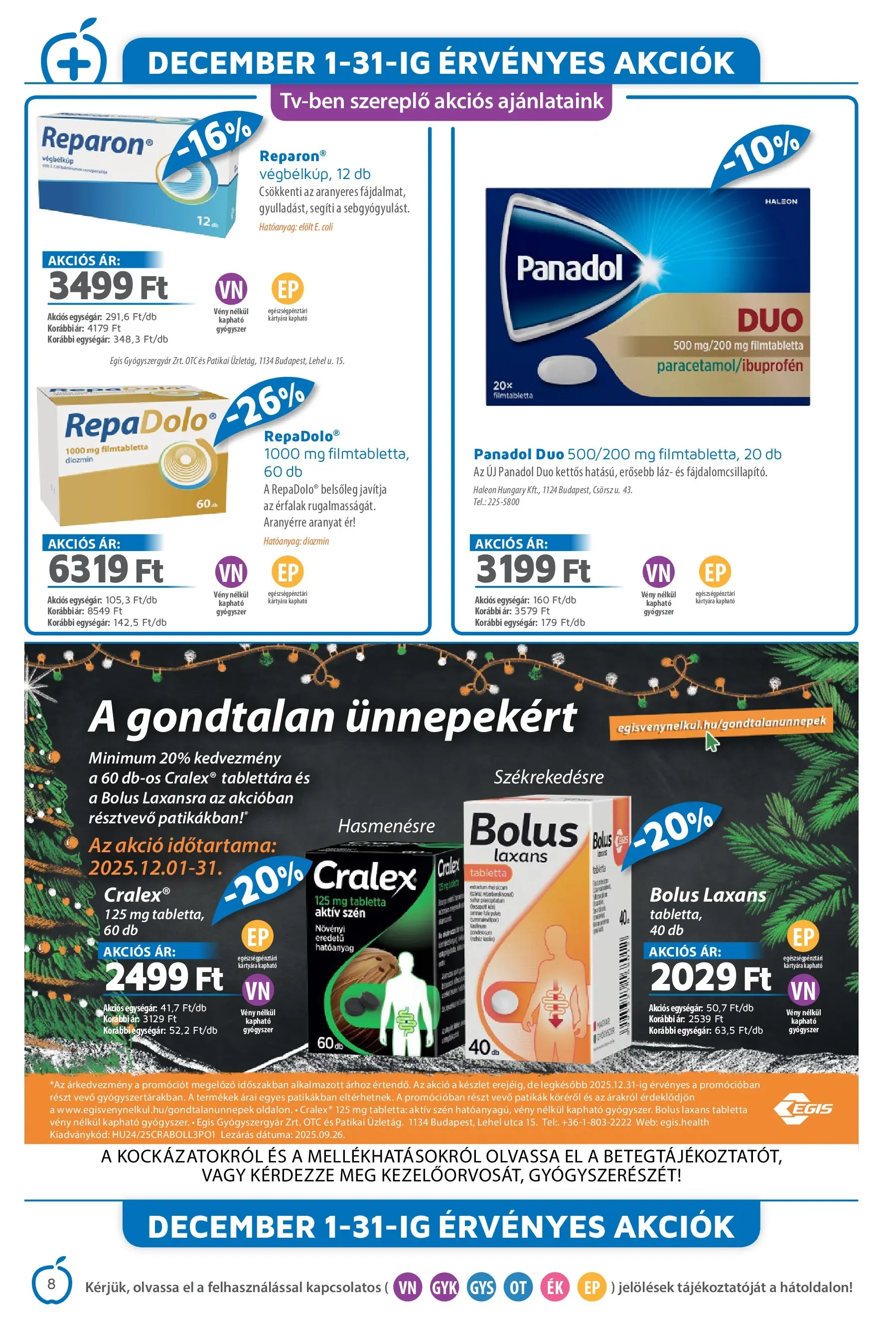 Alma Gyógyszertárak - Alma újság érvényessége 2025.12.31-ig - 2025.12.02. -tól/töl > akció, lapozható szórólap 🛍️ | Oldal: 8