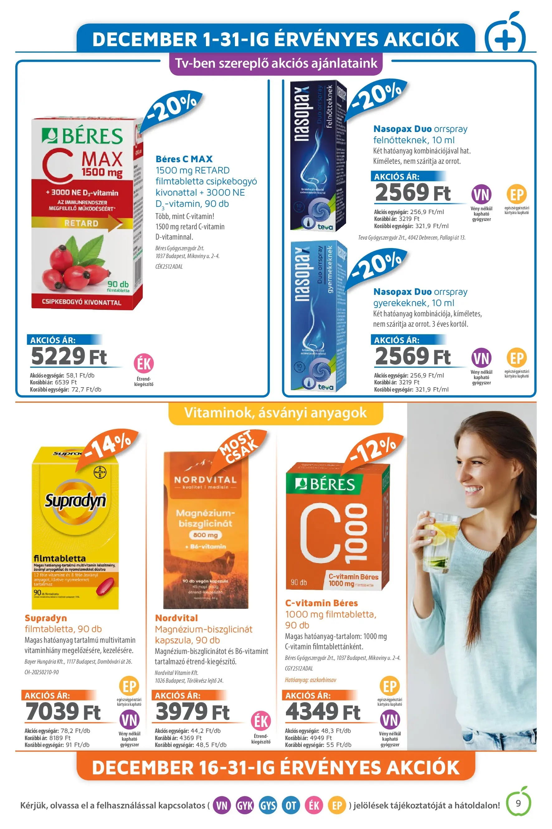 Alma Gyógyszertárak - Alma újság érvényessége 2025.12.31-ig - 2025.12.02. -tól/töl > akció, lapozható szórólap 🛍️ | Oldal: 9 | Termékek: Multivitamin, Vegán