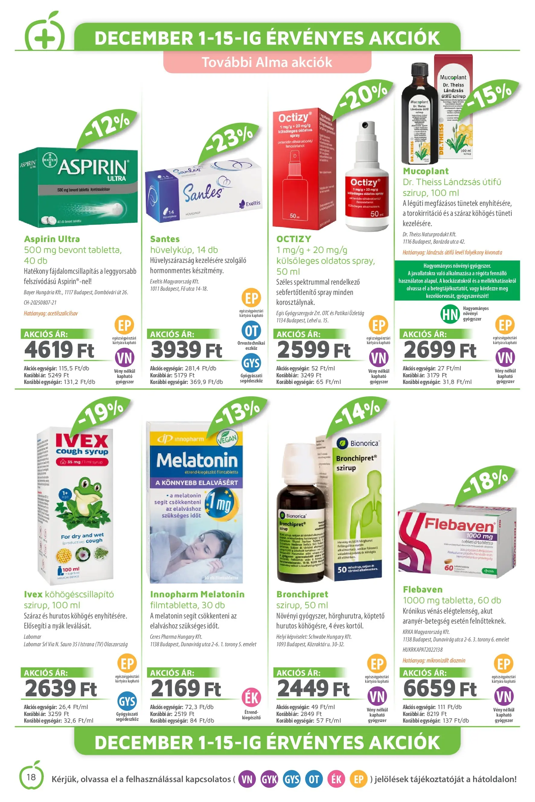 Alma Gyógyszertárak - Alma újság érvényessége 2025.12.31-ig - 2025.12.02. -tól/töl > akció, lapozható szórólap 🛍️ | Oldal: 18 | Termékek: TV, Alma, Vegán