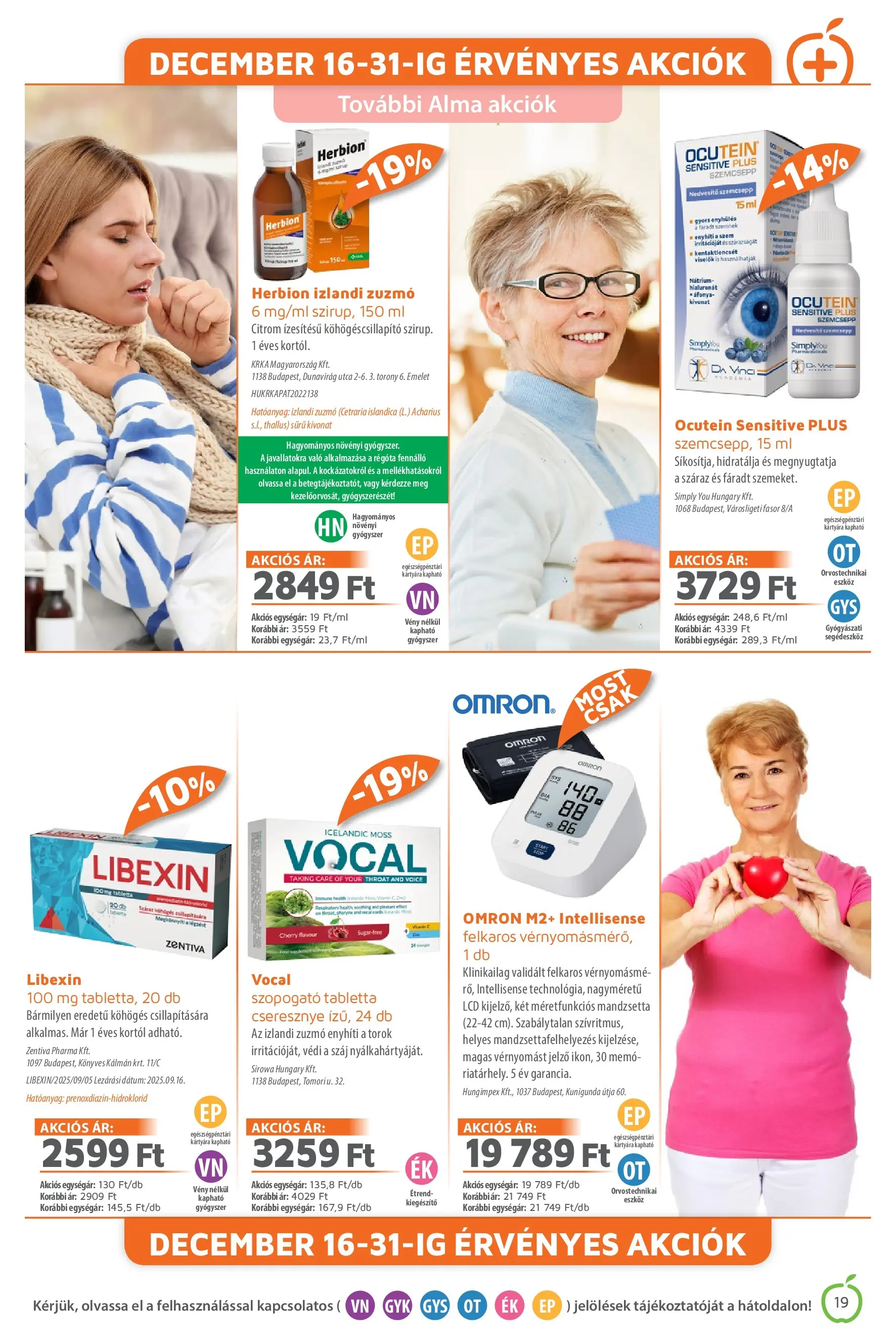 Alma Gyógyszertárak - Alma újság érvényessége 2025.12.31-ig - 2025.12.02. -tól/töl > akció, lapozható szórólap 🛍️ | Oldal: 19 | Termékek: Áfonya, Cseresznye, Alma, Citrom