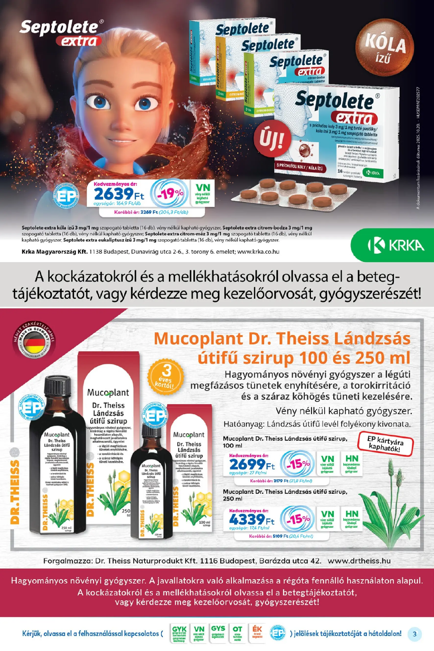 Ajánlatok - Gyöngy Patikak újság érvényessége 2025.12.31-ig - 2025.12.02. -tól/töl > akció, lapozható szórólap 🛍️ | Oldal: 3