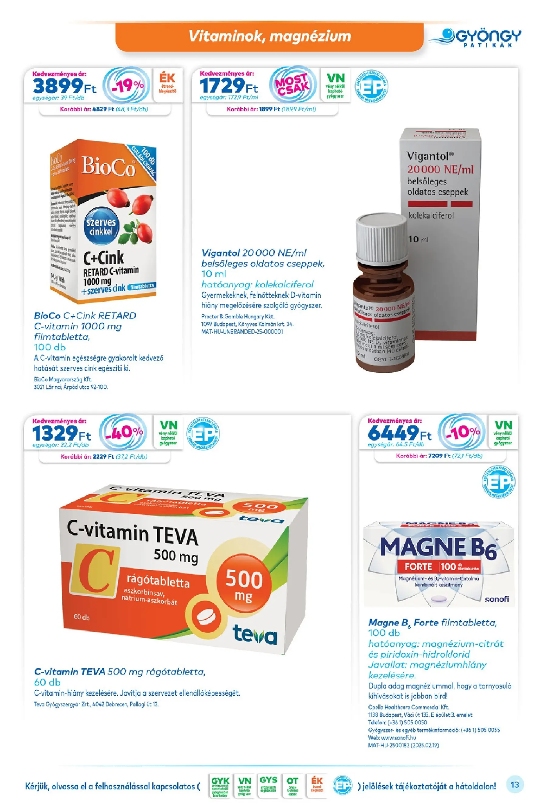 Ajánlatok - Gyöngy Patikak újság érvényessége 2025.12.31-ig - 2025.12.02. -tól/töl > akció, lapozható szórólap 🛍️ | Oldal: 13