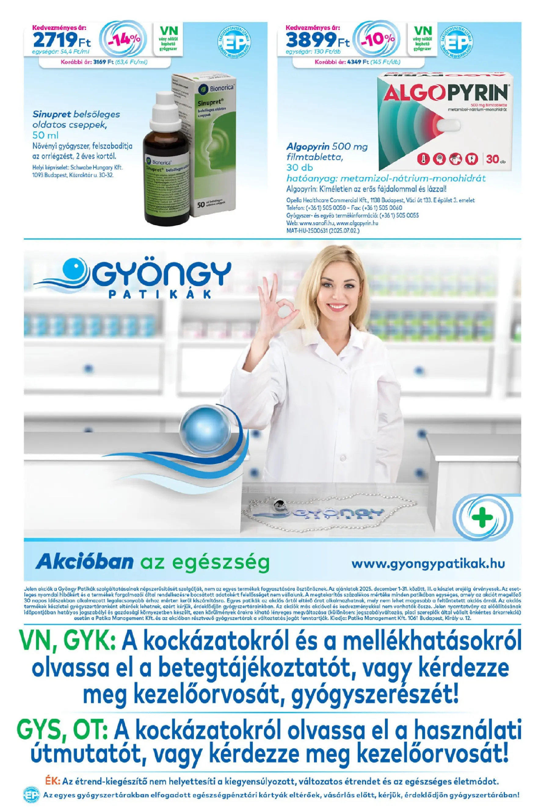 Ajánlatok - Gyöngy Patikak újság érvényessége 2025.12.31-ig - 2025.12.02. -tól/töl > akció, lapozható szórólap 🛍️ | Oldal: 20
