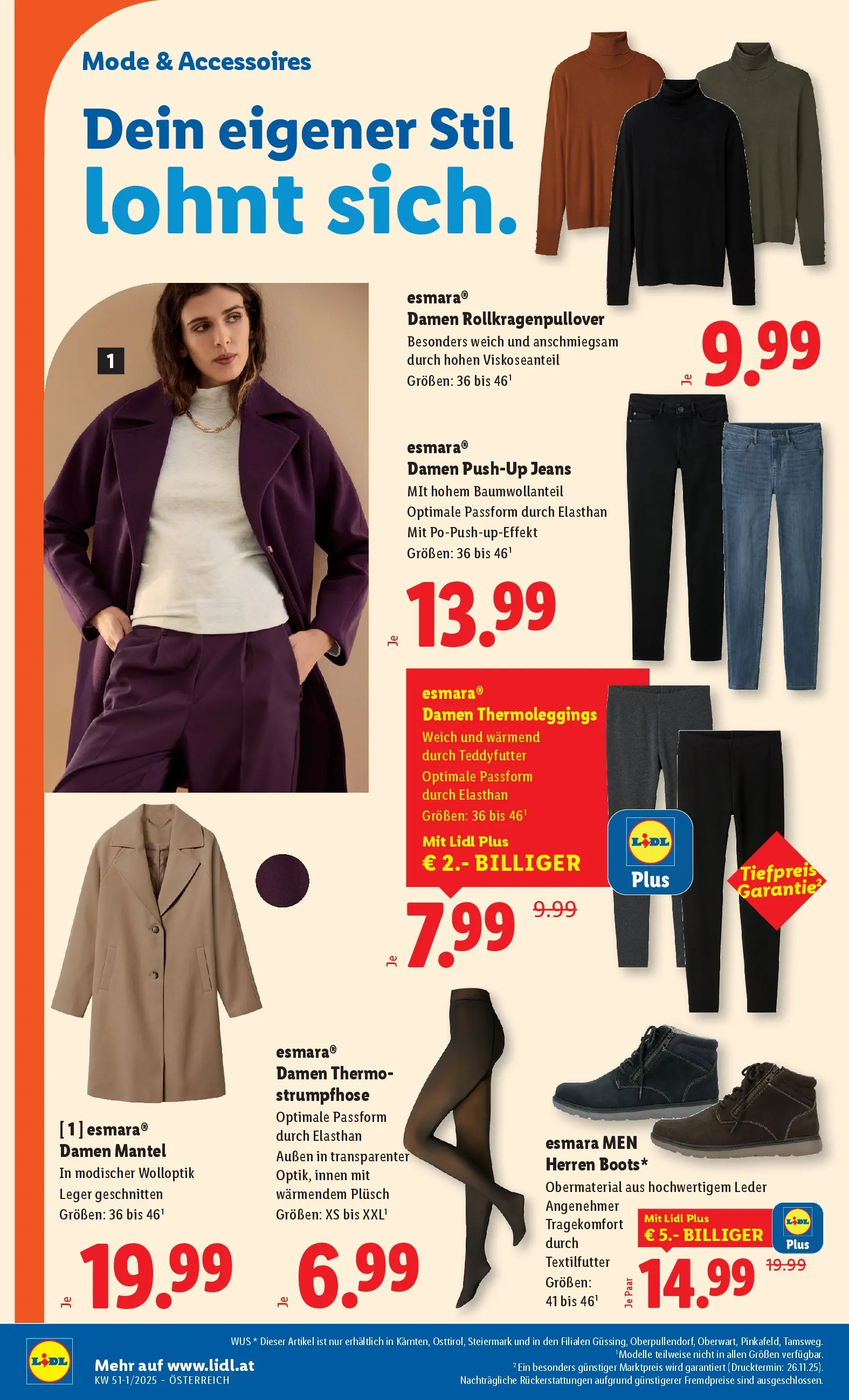 Lidl - Lidl: Flugblatt in deiner Nähe ab 10.12.2025 - Angebote ab donnerstag | Seite: 36 | Produkte: Mantel, Jeans, Strumpfhose