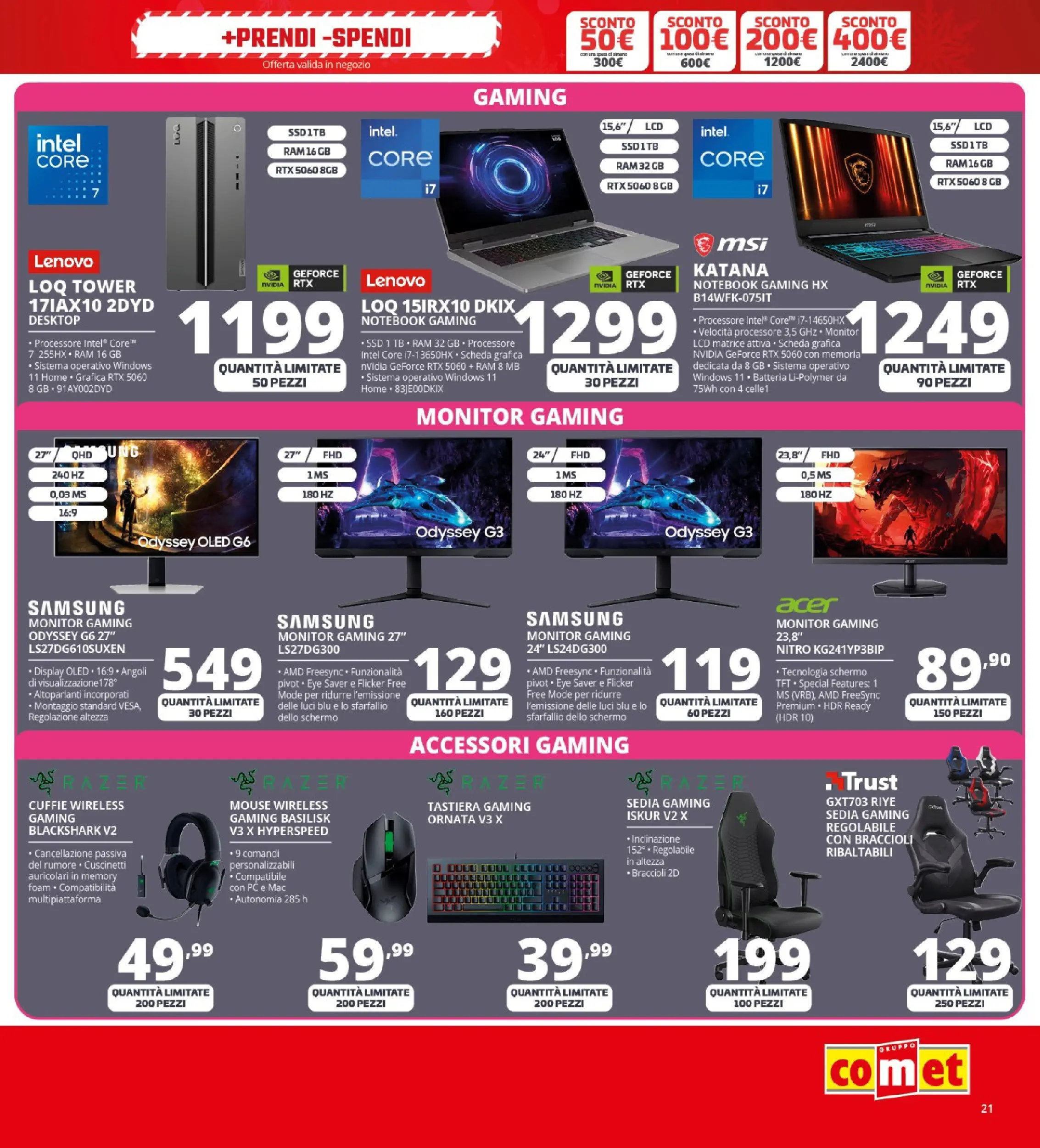 Nuovo Comet - Anteprima Natale da Comet! dal 02/12/2025 > offerte anteprima 🛍️ | Pagina: 21 | Prodotti: Schermo, Mouse, Sedia, Samsung