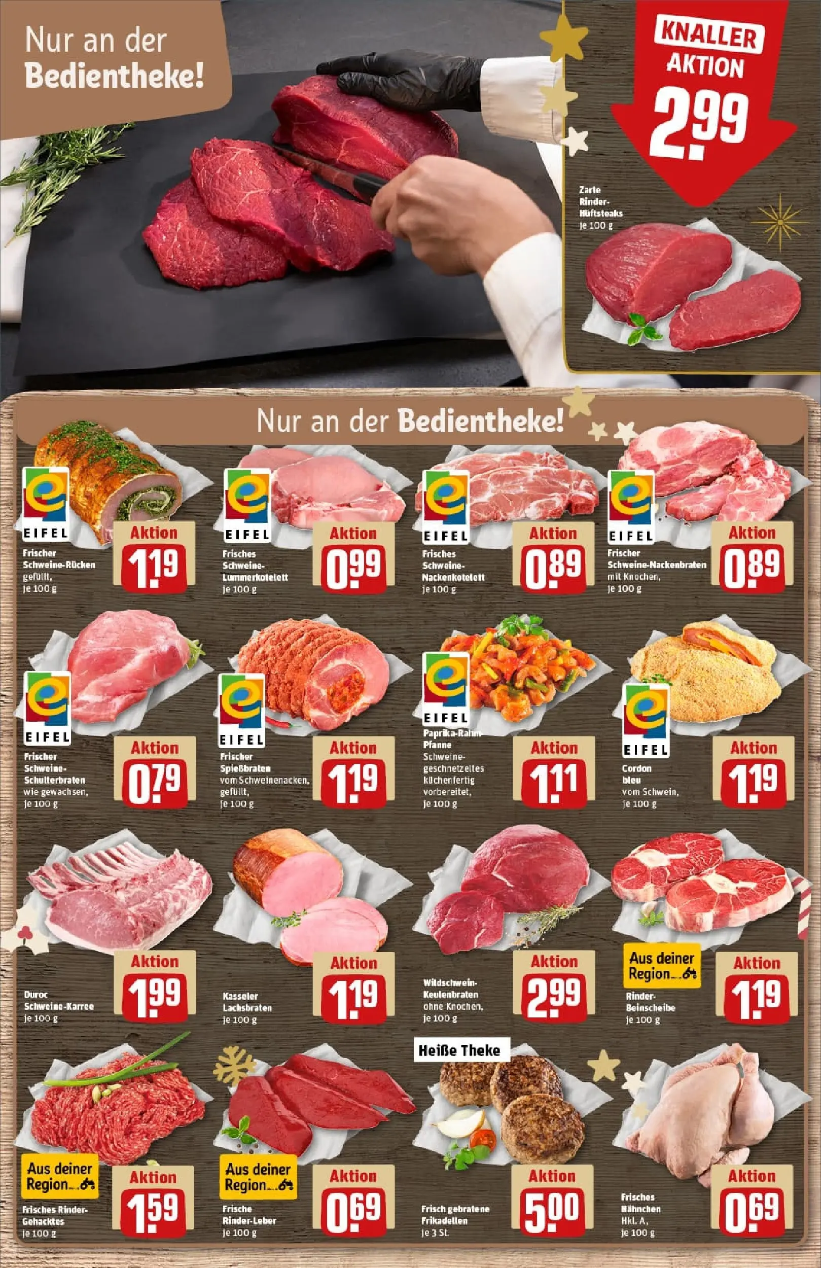 REWE Prospekt ab 07.12.2025 zum Blättern » Angebote | Seite: 8 | Produkte: Hahnchen, Theke, Paprika, Schweinerucken