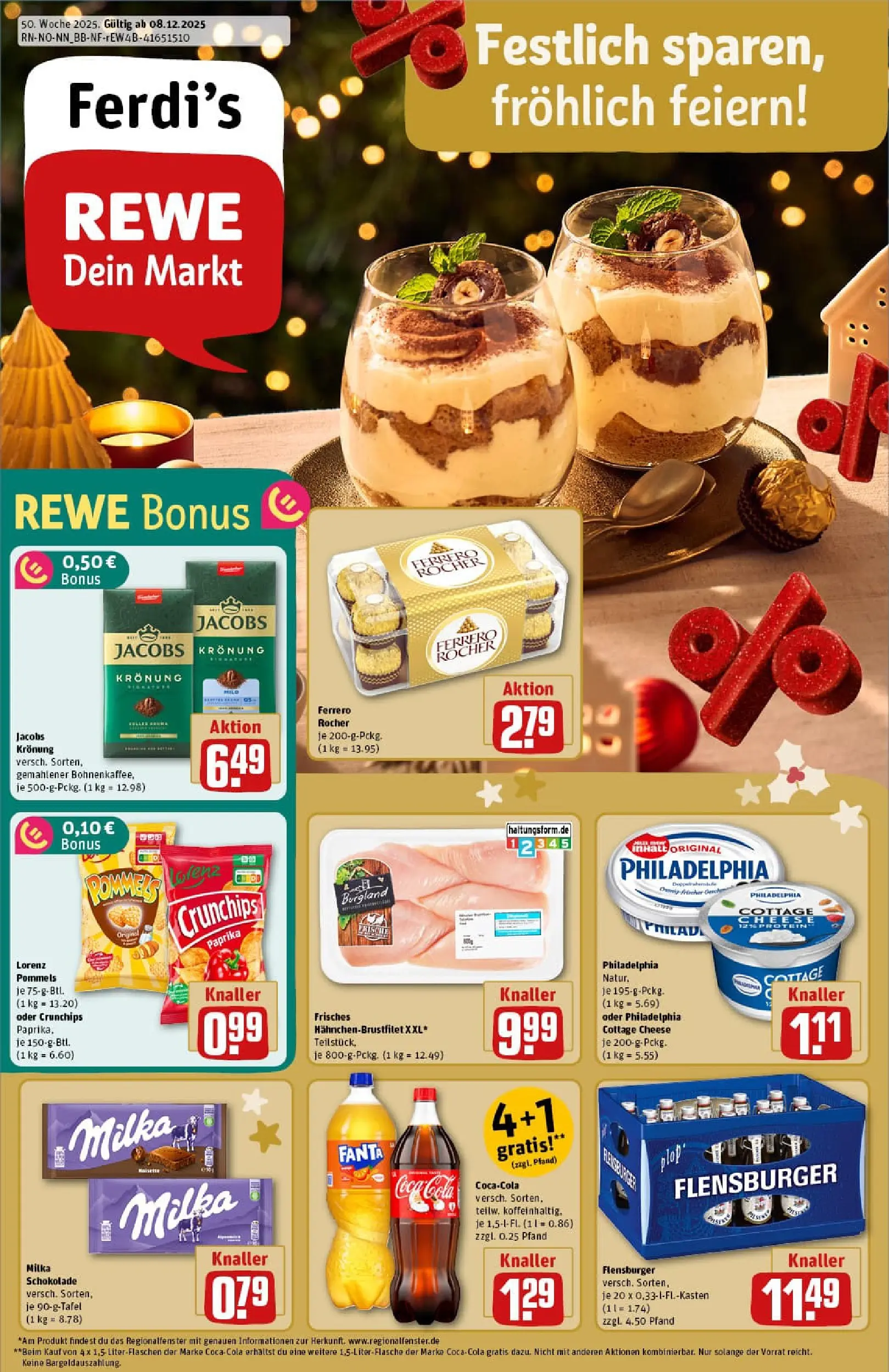 REWE Prospekt ab 07.12.2025 zum Blättern » Angebote | Seite: 1 | Produkte: Ferrero rocher, Schokolade, Milka, Chips
