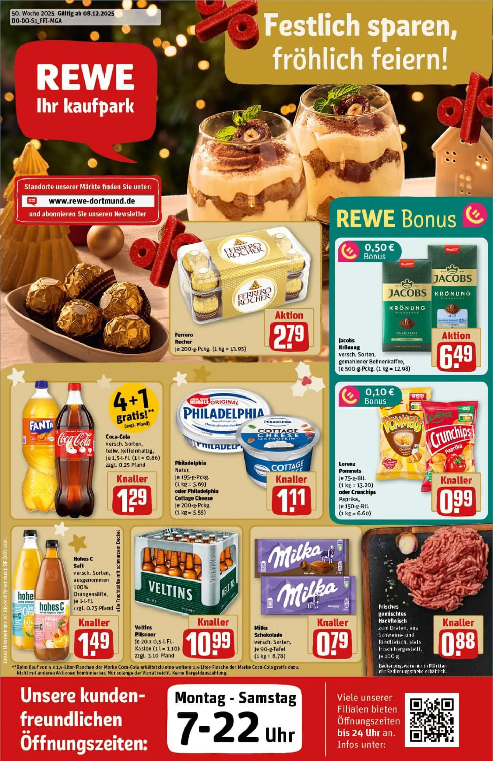 REWE Prospekt ab 07.12.2025 zum Blättern » Angebote | Seite: 1 | Produkte: Fanta, Schokolade, Hohes c, Uhr