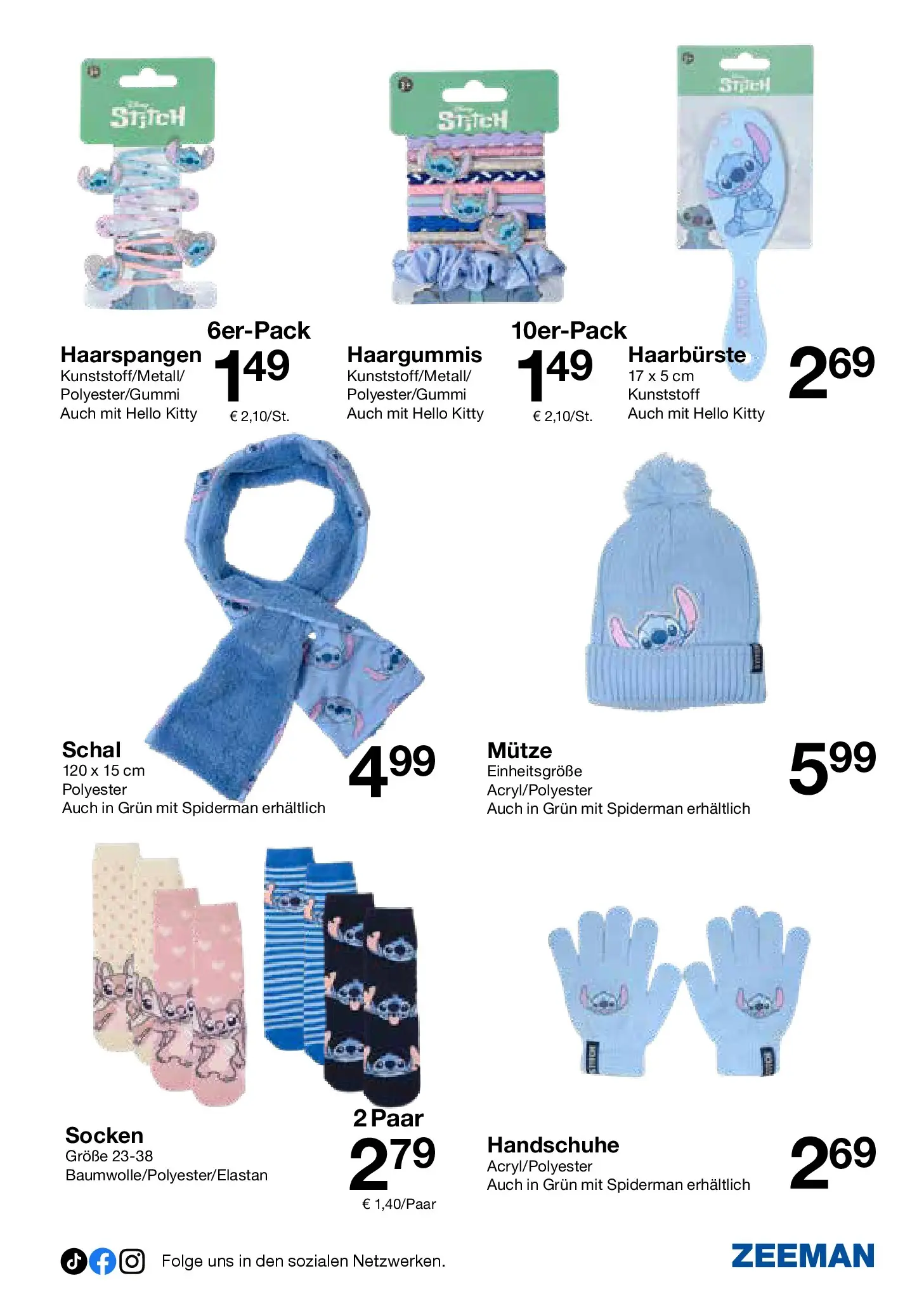 Zeeman - Wochen Angebote (ab 05.12.2025) zum Blättern | Seite: 7 | Produkte: Socken, Schal, Handschuhe