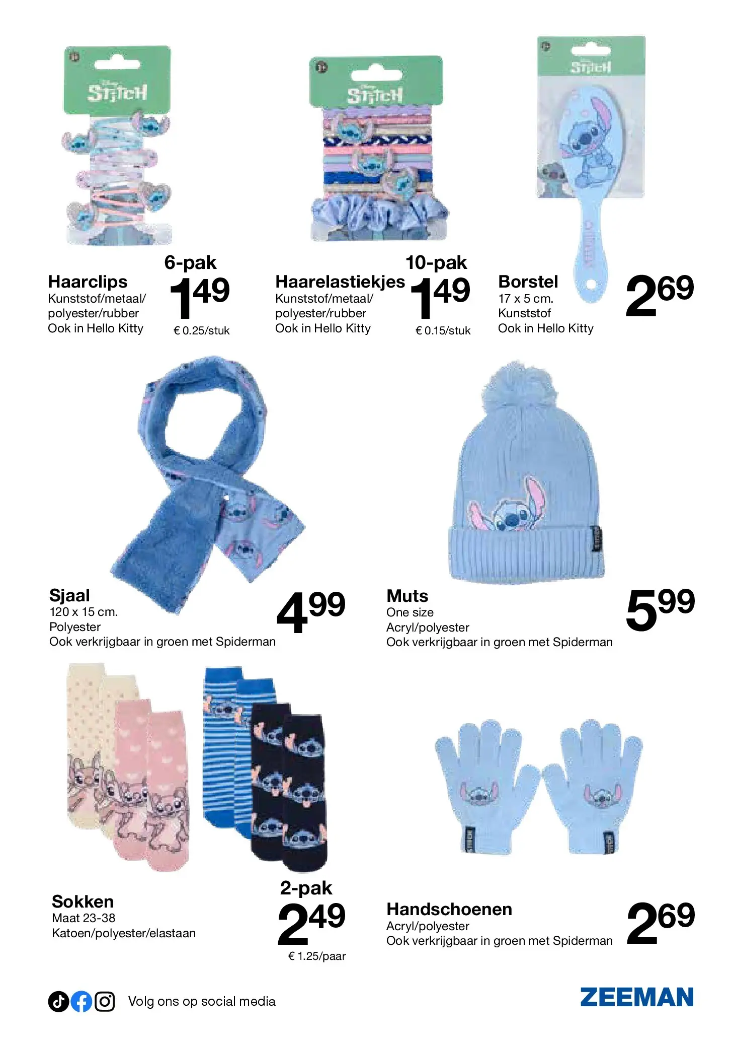 Zeeman folder vanaf 05-12-2025 || NIEUWE | Pagina: 7 | Producten: Sokken, Sjaal, Handschoenen, Borstel